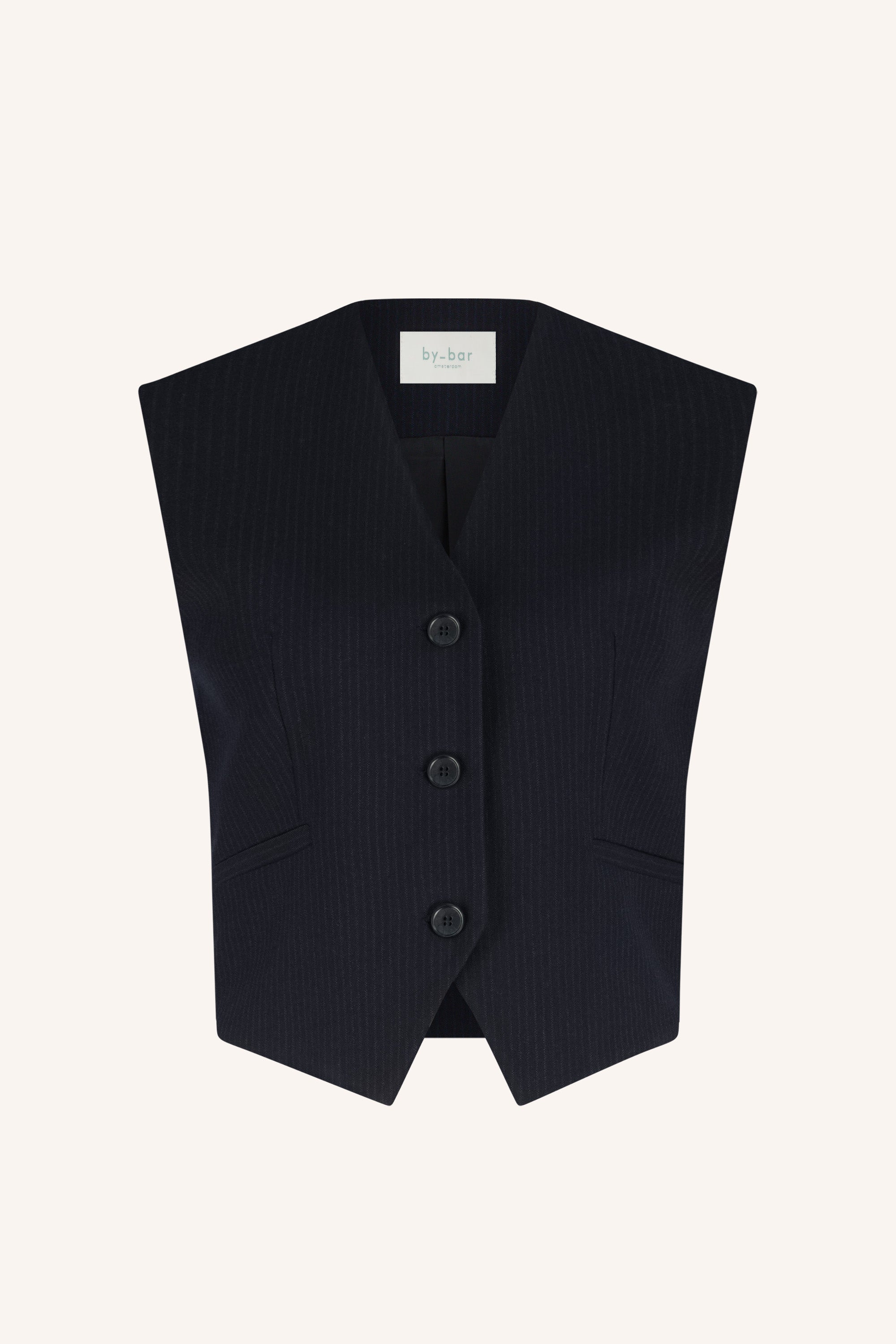 lynn copper stripe gilet - copper stripe, all-time classic, aansluitende fit, binnenvoering - by-bar - productfoto