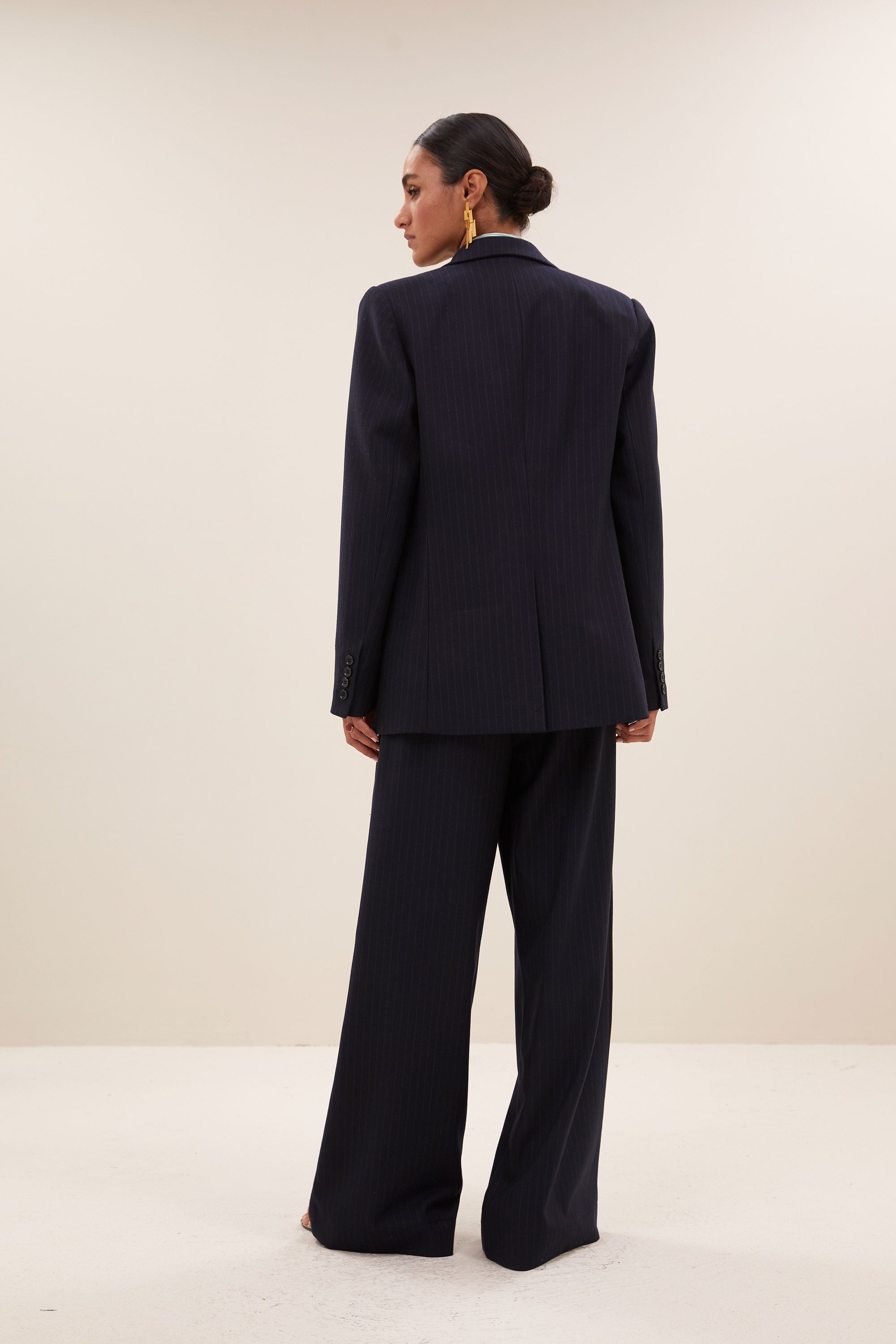 jill pinstripe blazer | midnight