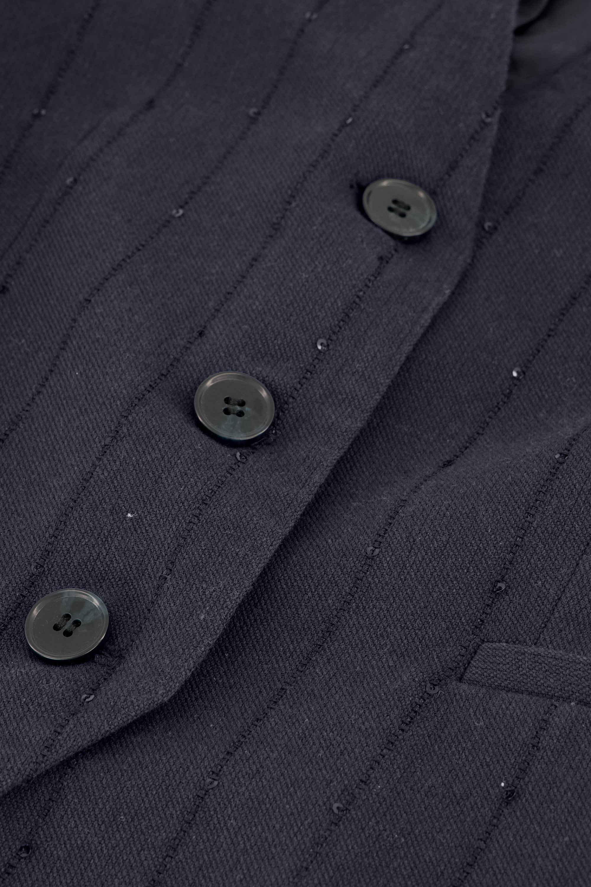 nori sparkle gilet | navy lurex stripe