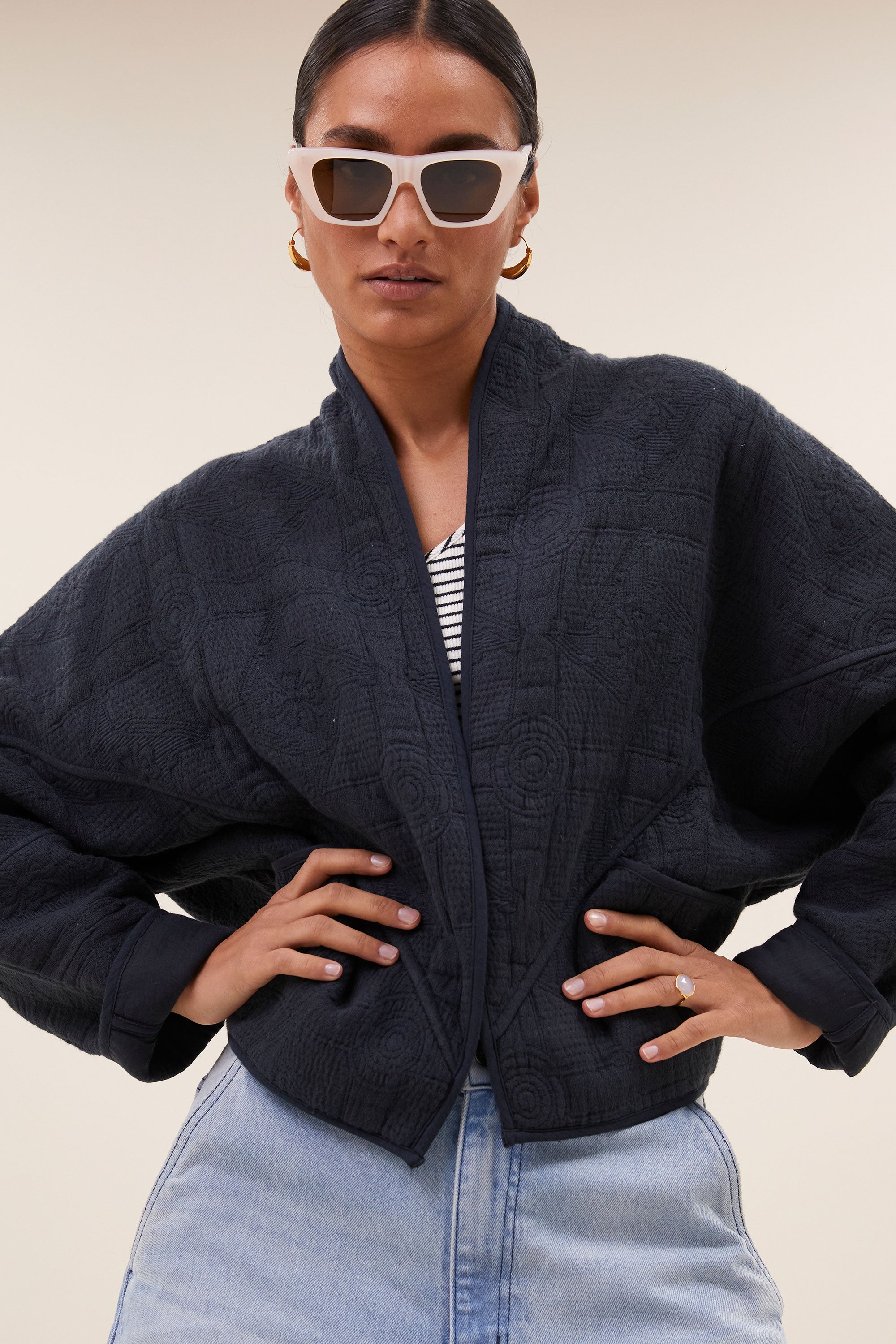 jas - flora jacket - midnight - by-bar