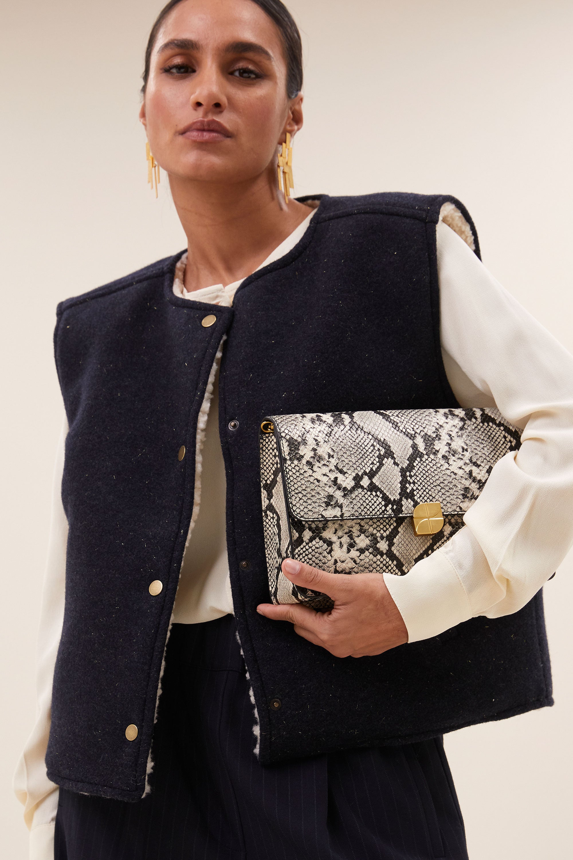 violet snake bag | snake print