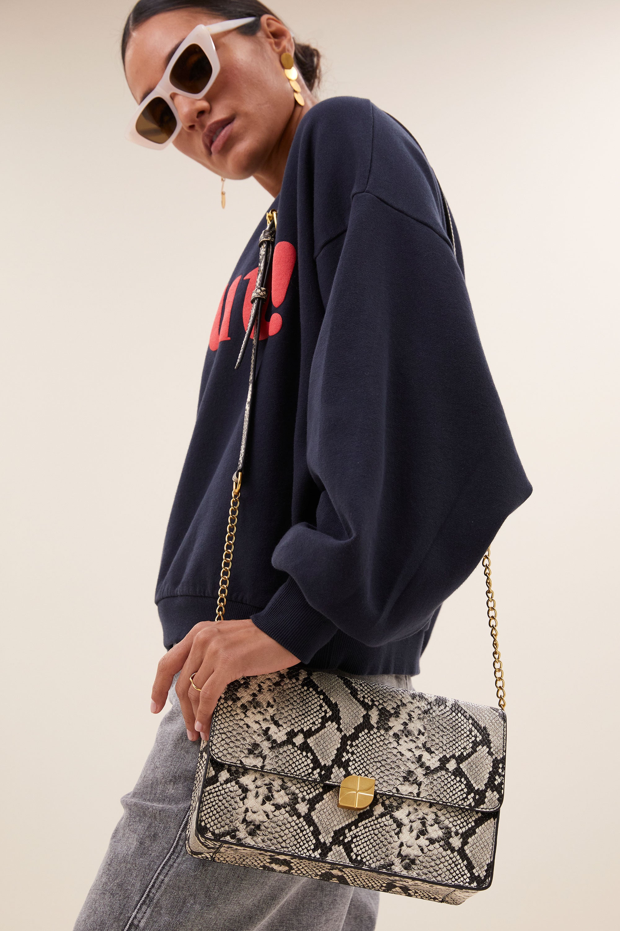 violet snake bag | snake print