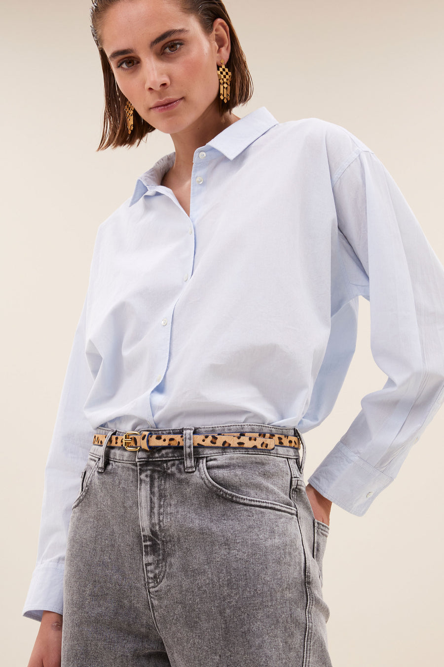 julie leopard belt | brown