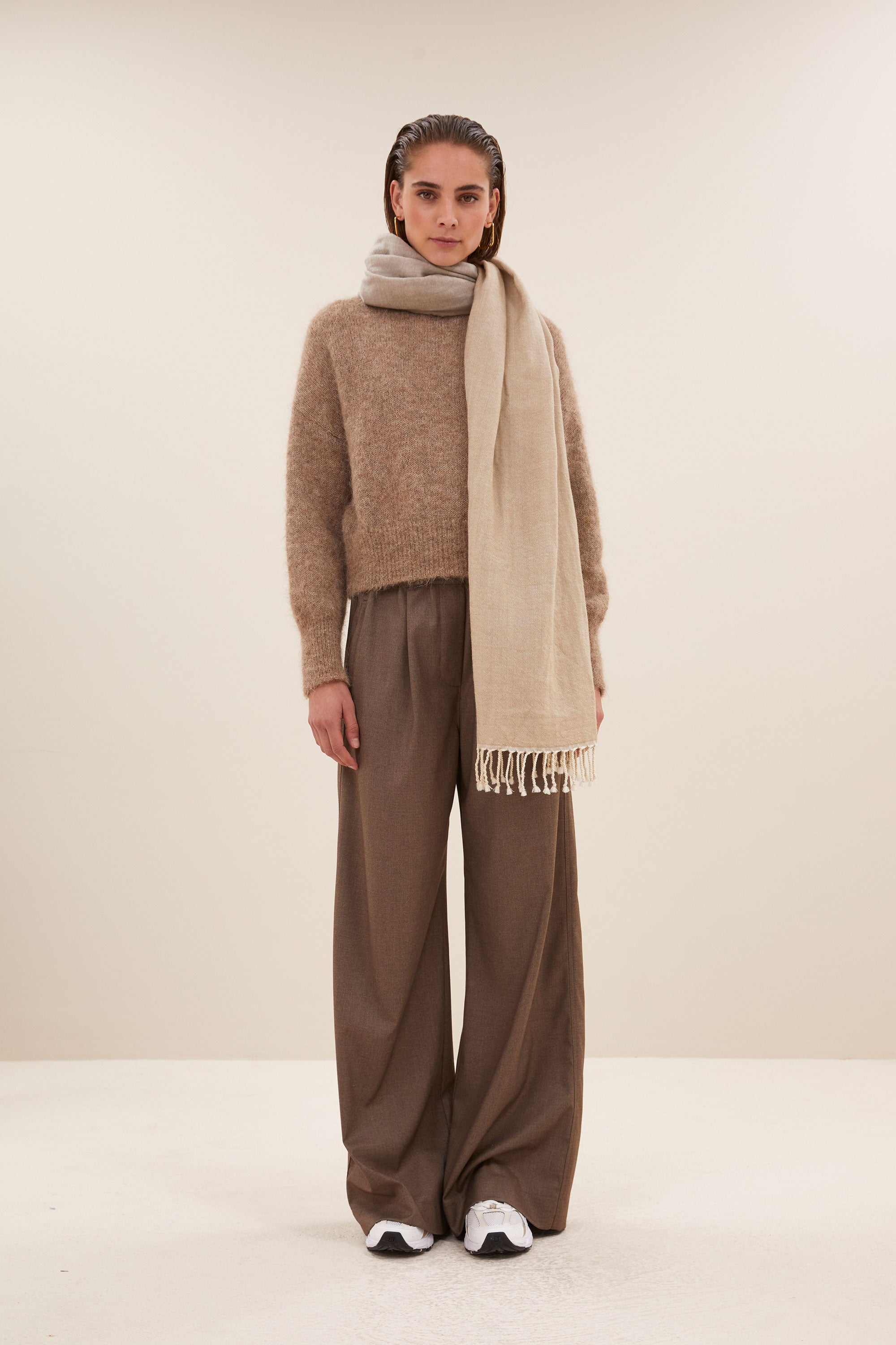 woolen natural  scarf | beige