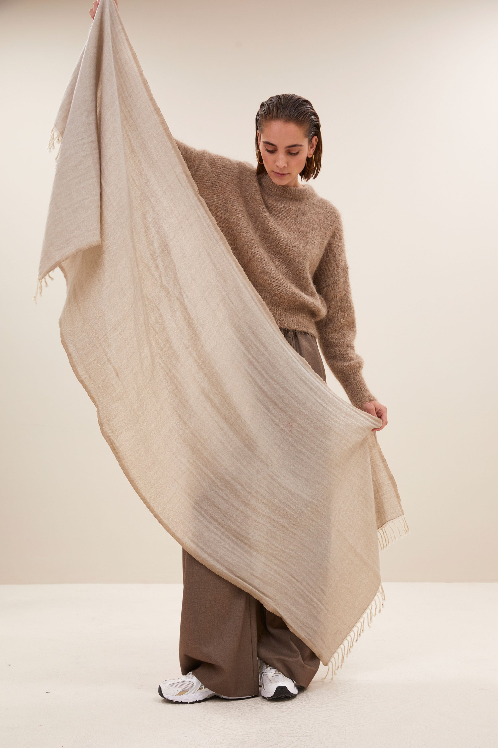 woolen natural  scarf | beige