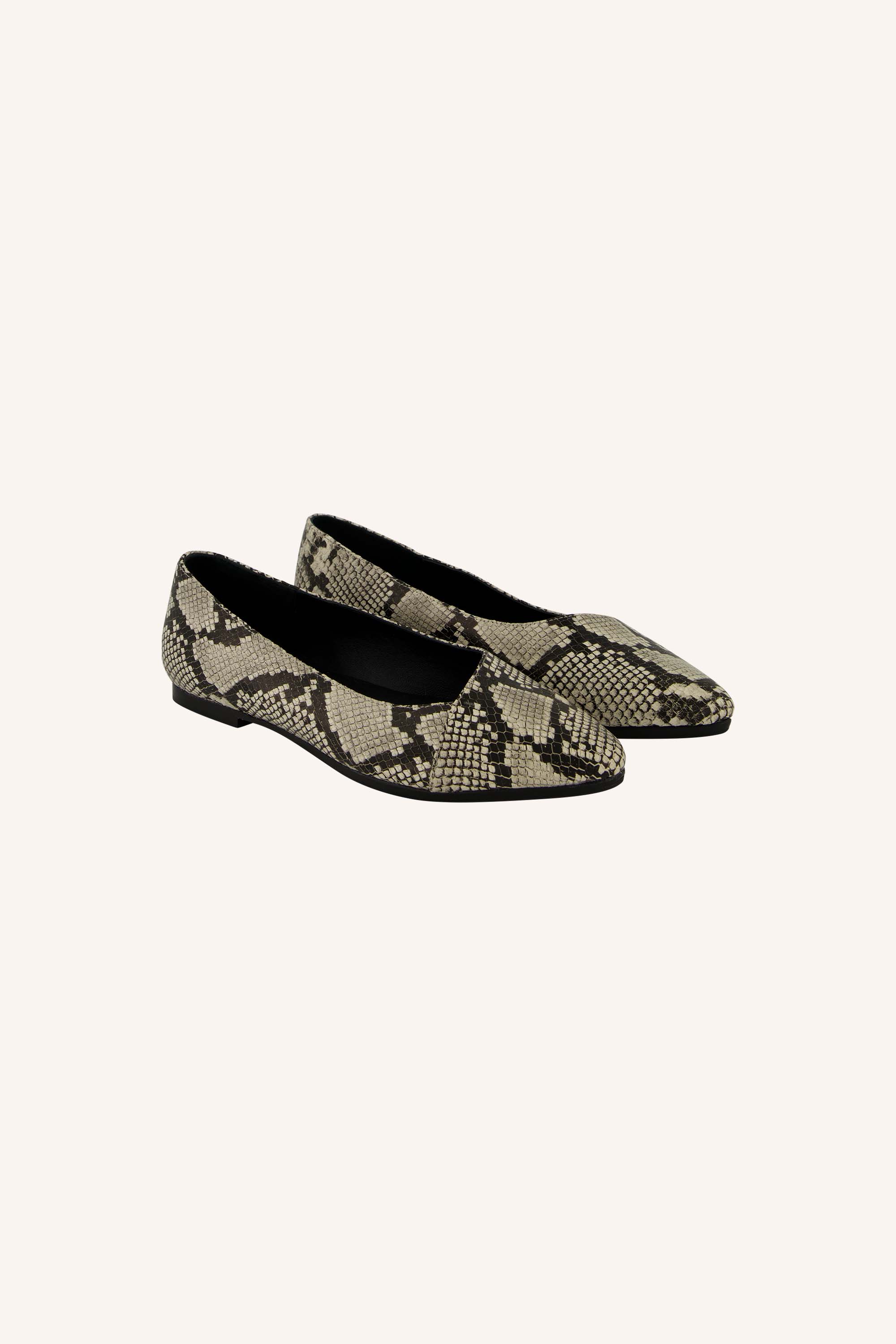 leather snake ballerina | snake print