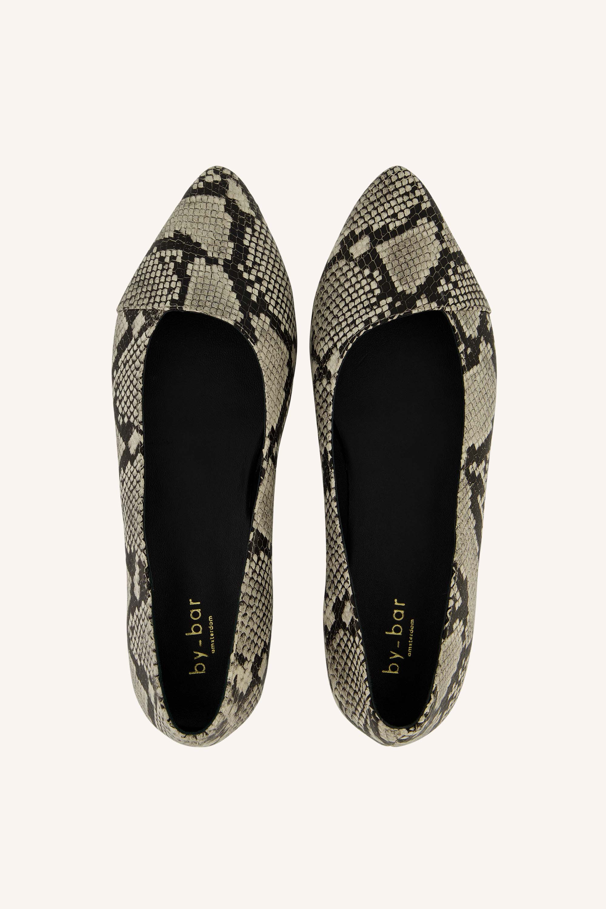 leather snake ballerina | snake print