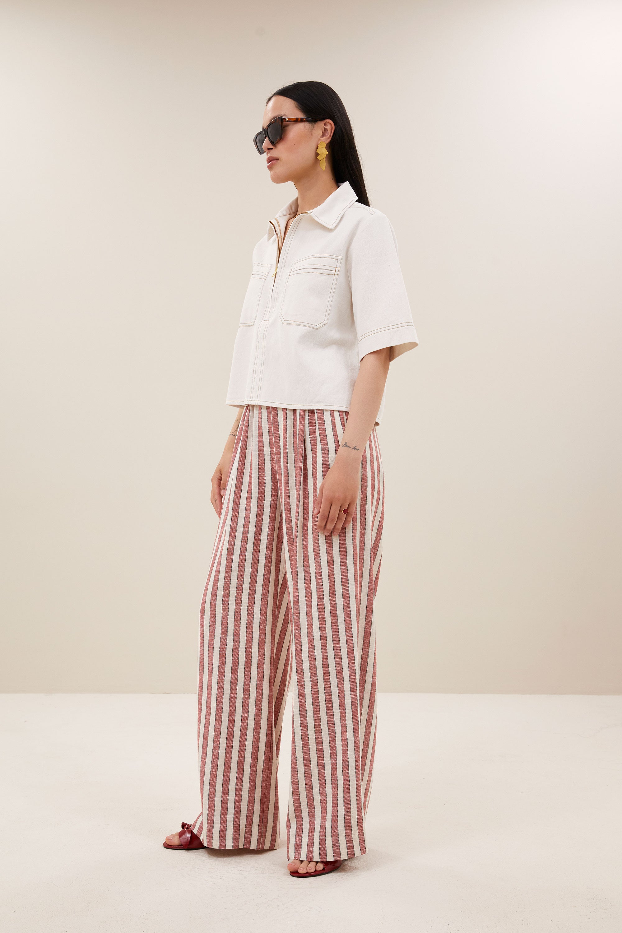 philipe twill top | cloud white