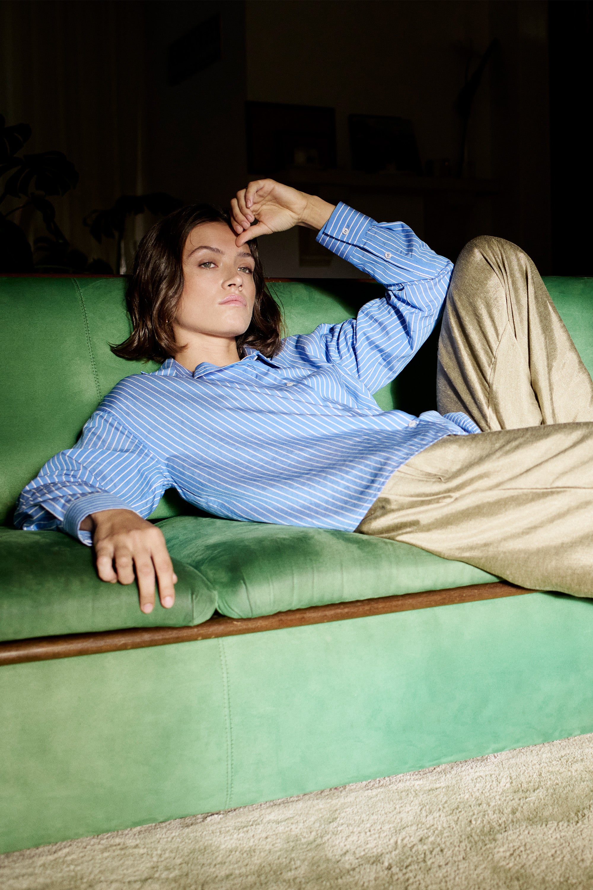 lise stripe blouse | azul blue stripe