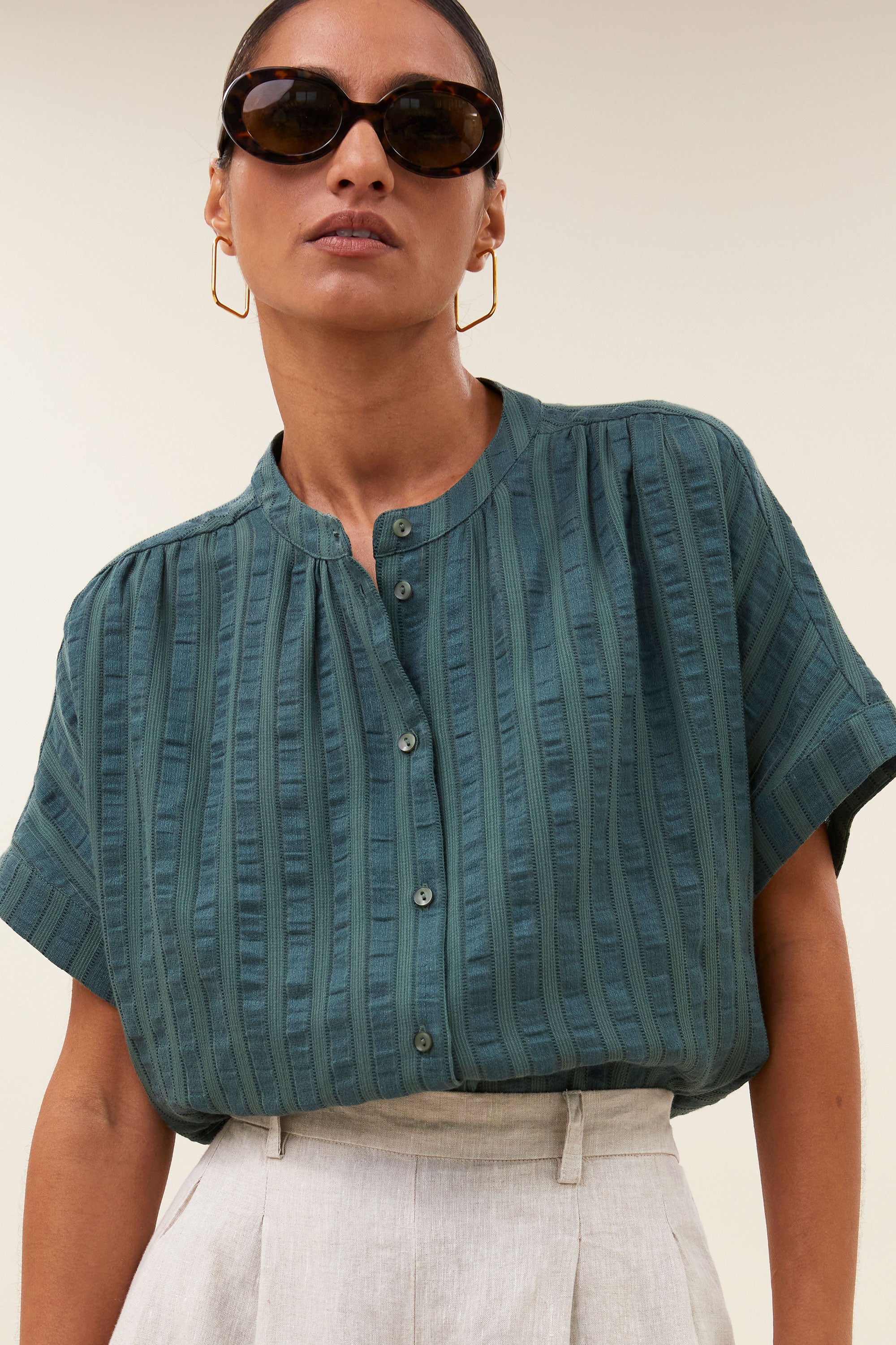 minte dark green blouse | vintage green