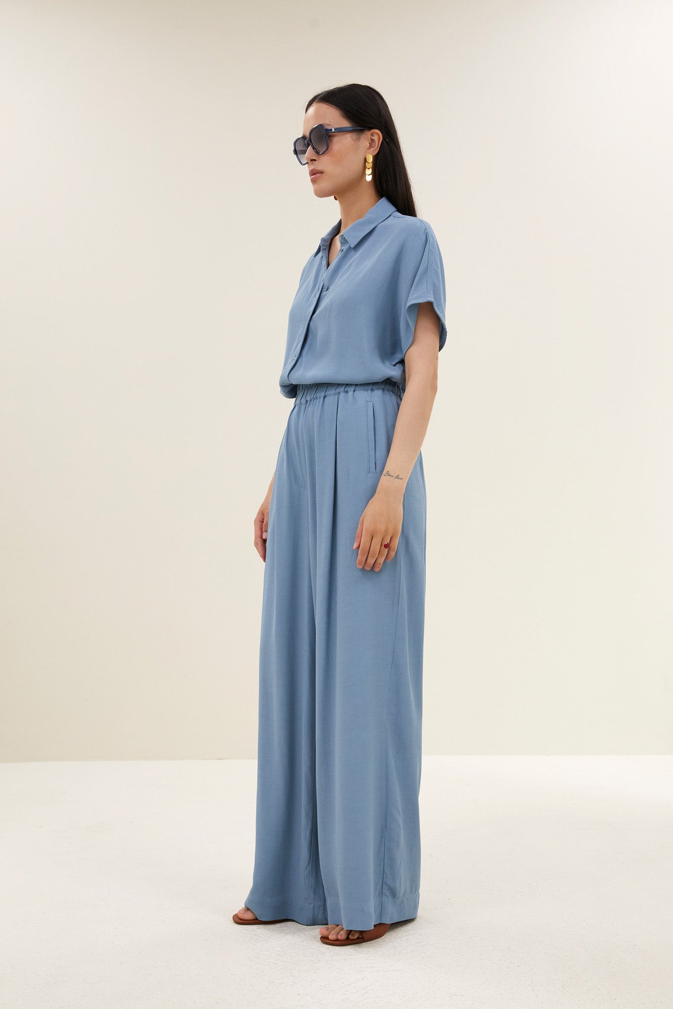 barley viscose blouse | blue stone