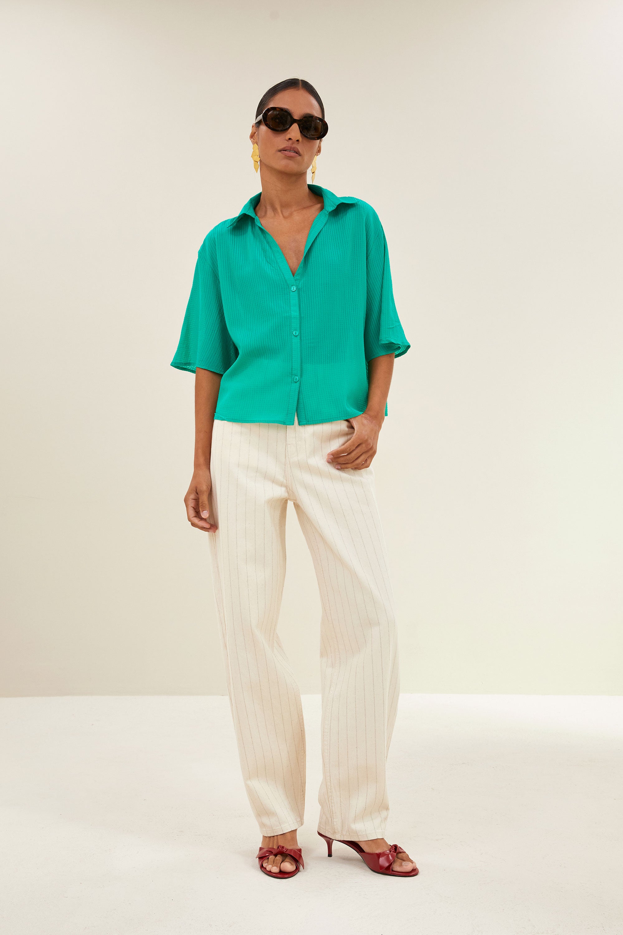 kick blouse | lucky green