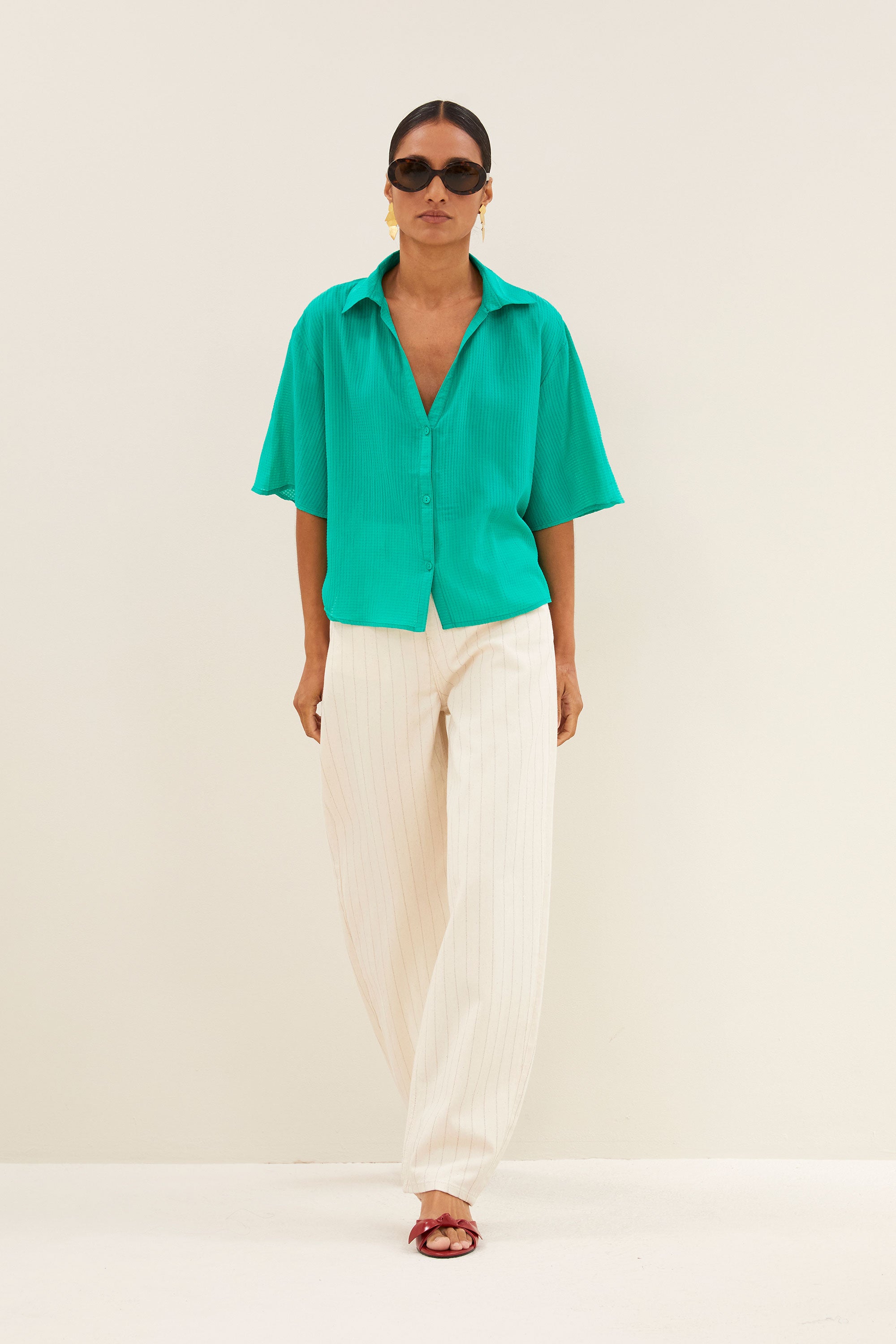 kick blouse | lucky green