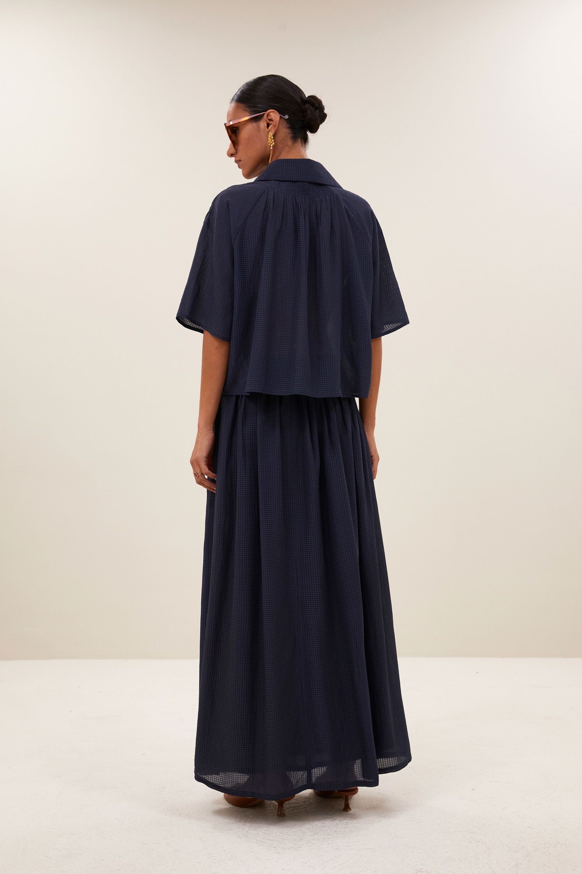 kick blouse | navy blue