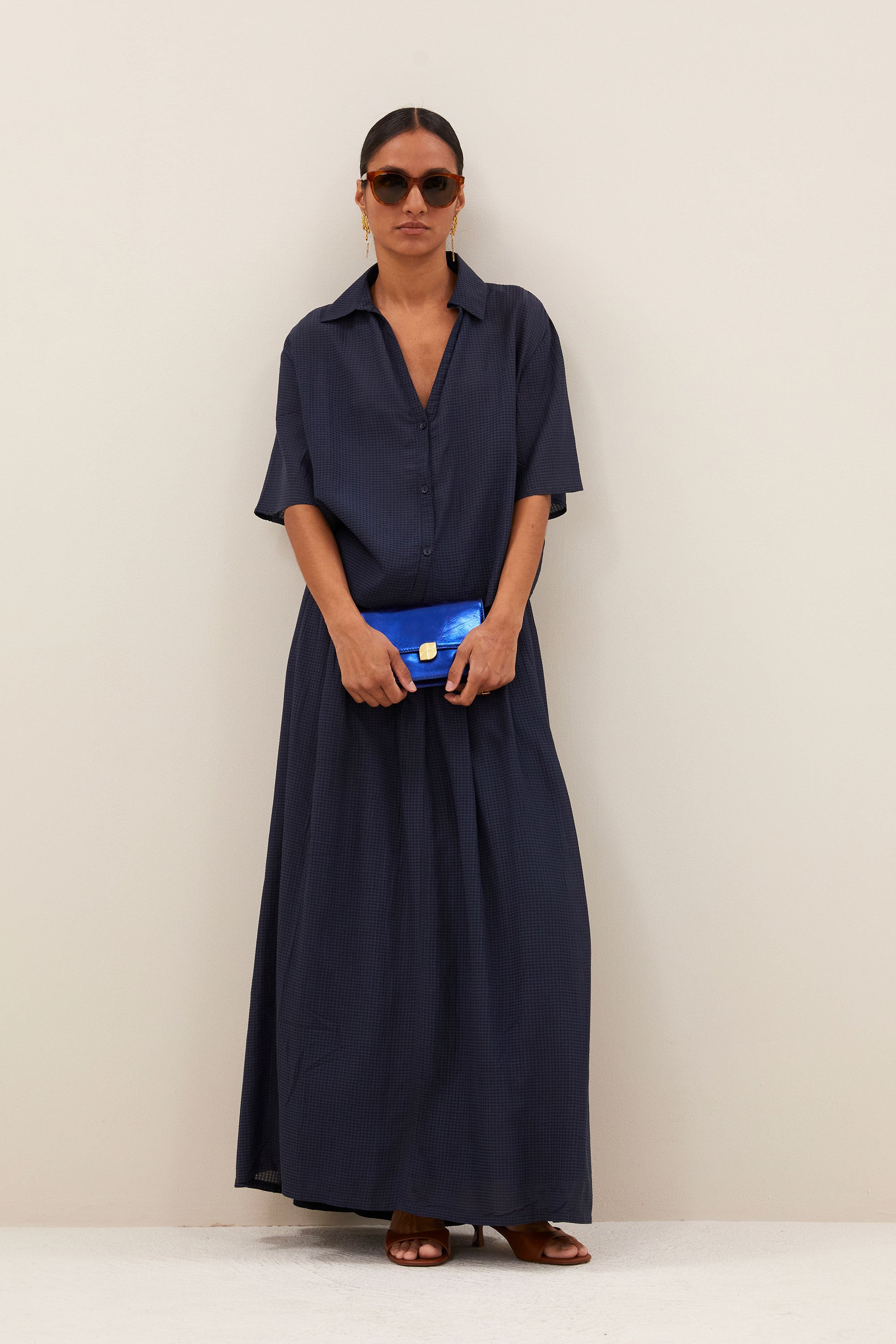 kick blouse | navy blue