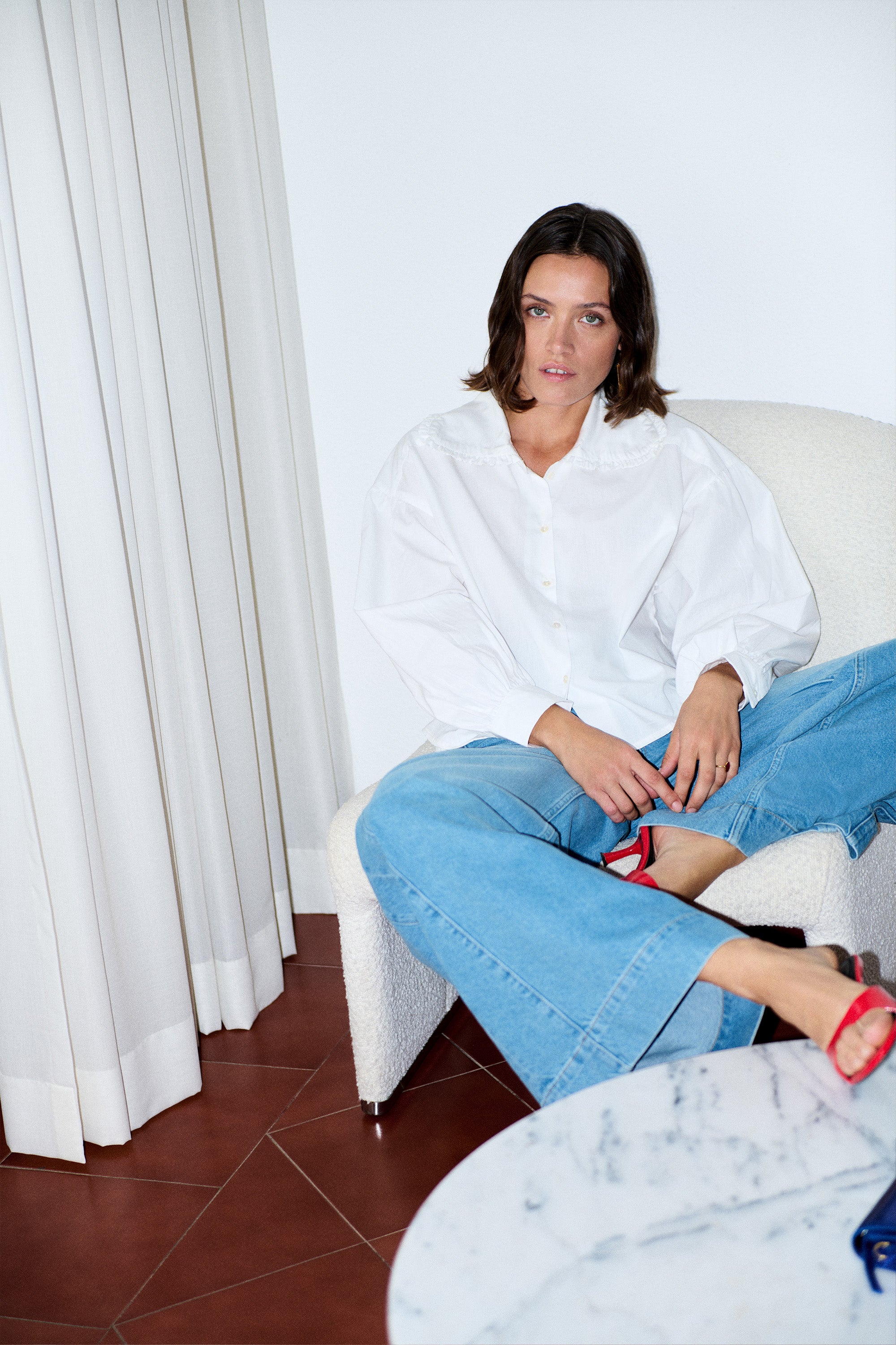 semmy poplin blouse | white