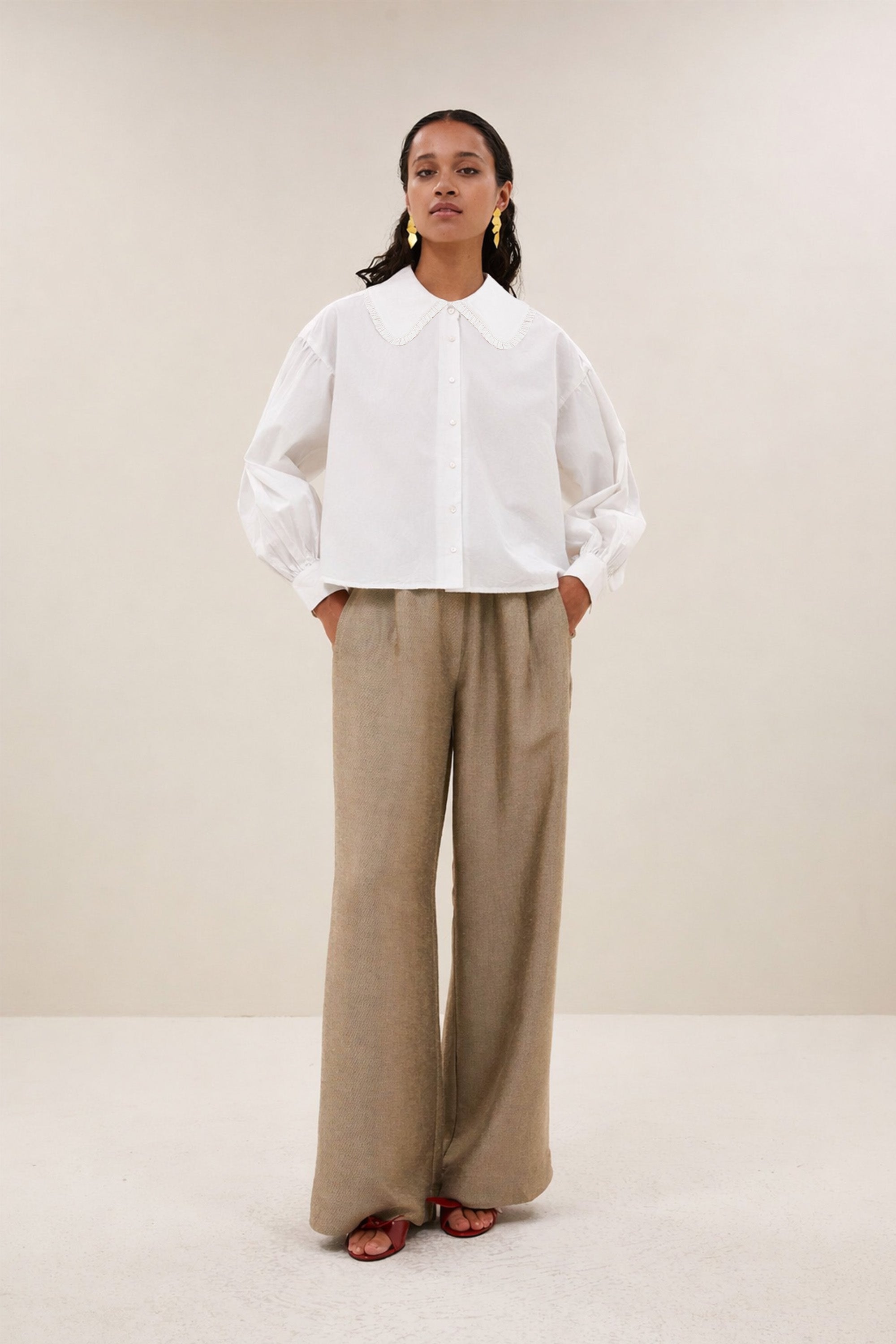 semmy poplin blouse | white