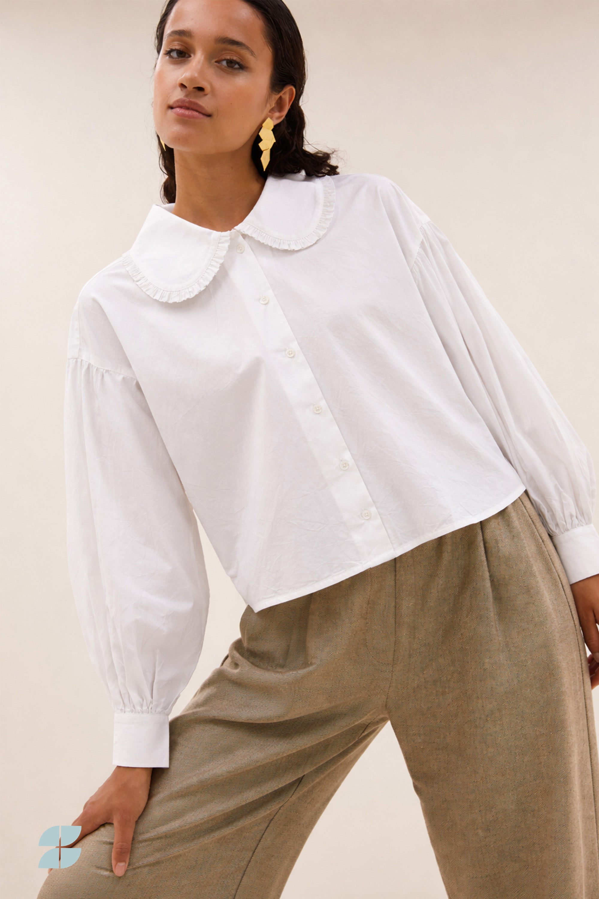 semmy poplin blouse | white