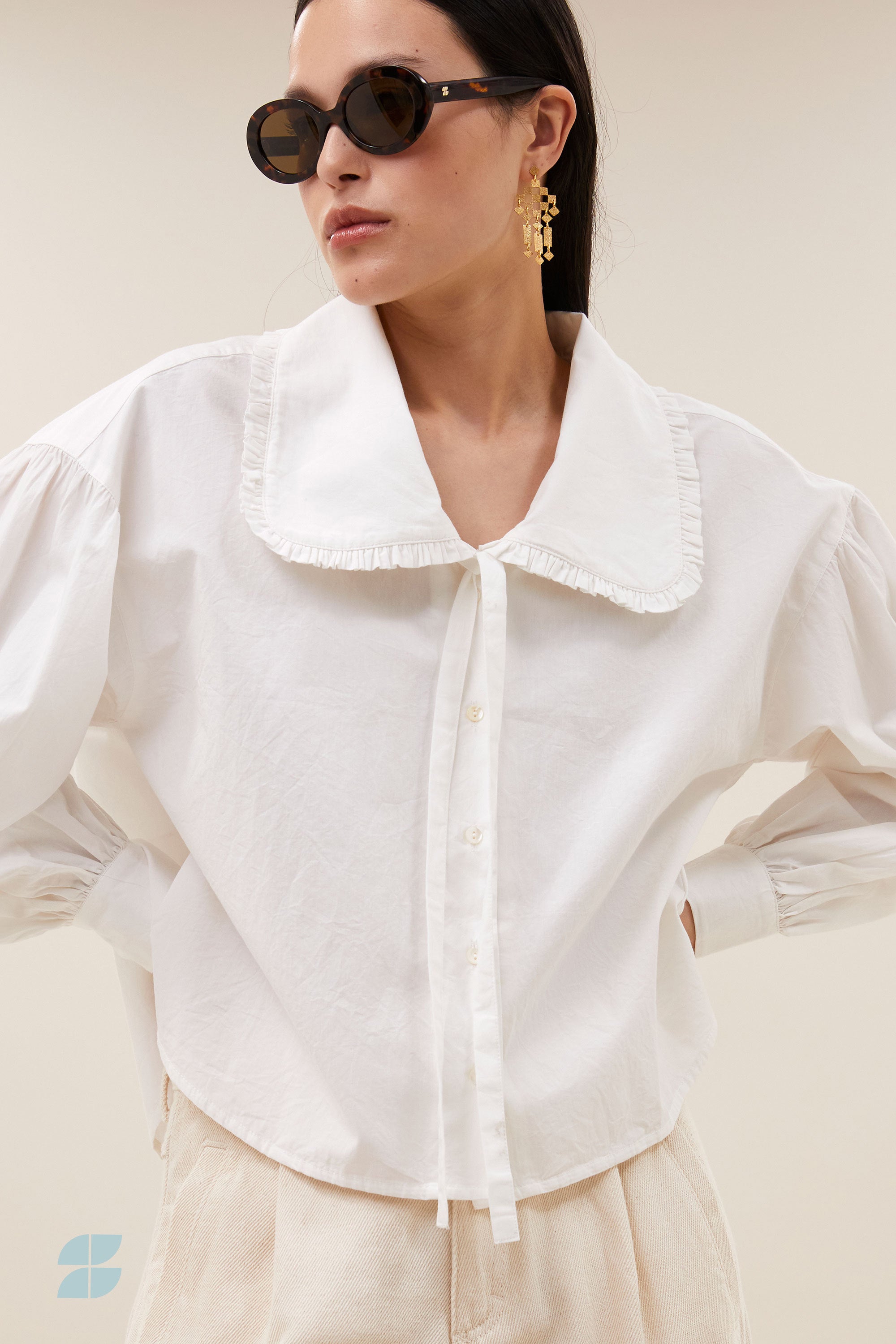 semmy poplin blouse | white