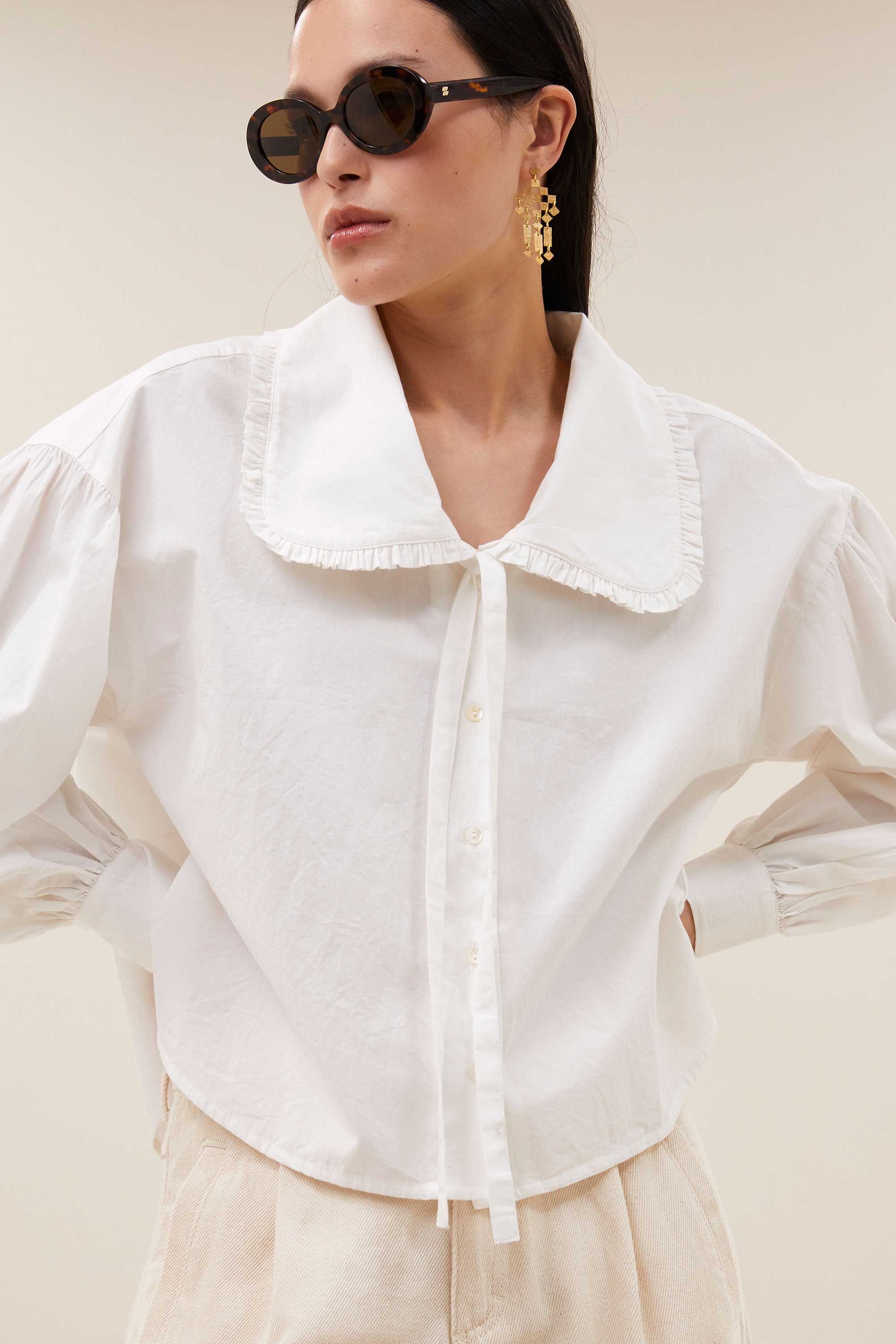 semmy poplin blouse | white