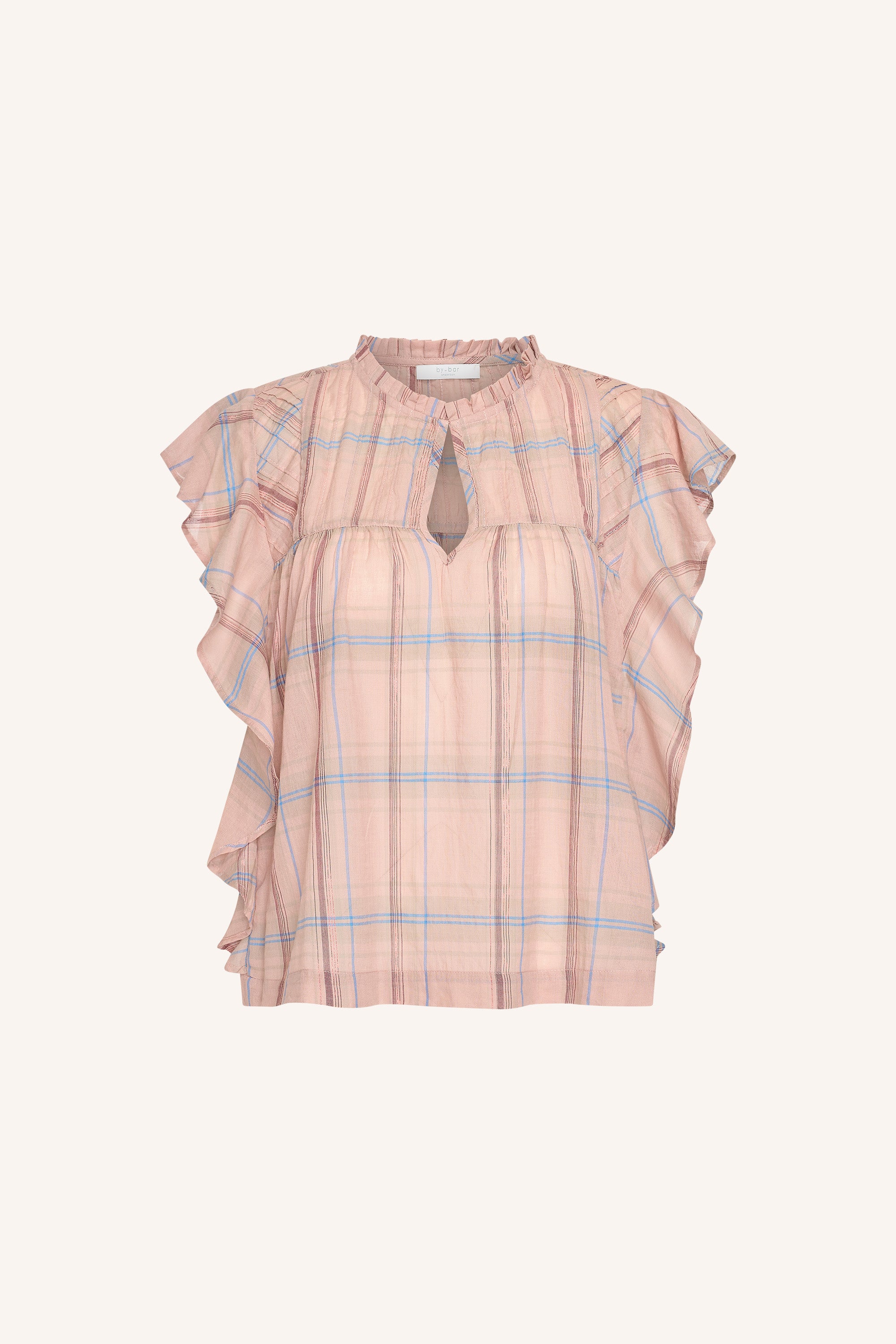 danee pink check blouse | blush pink check
