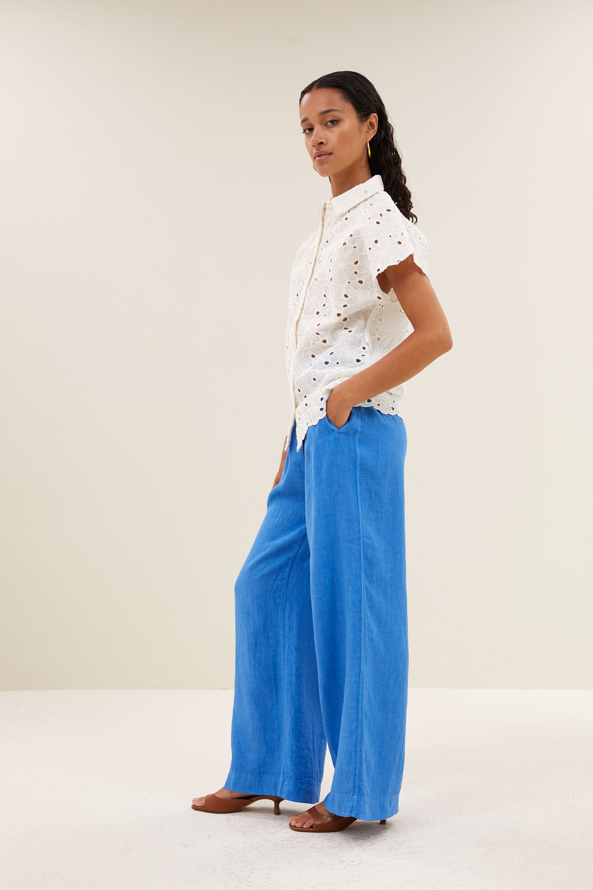 karly flower blouse | off white