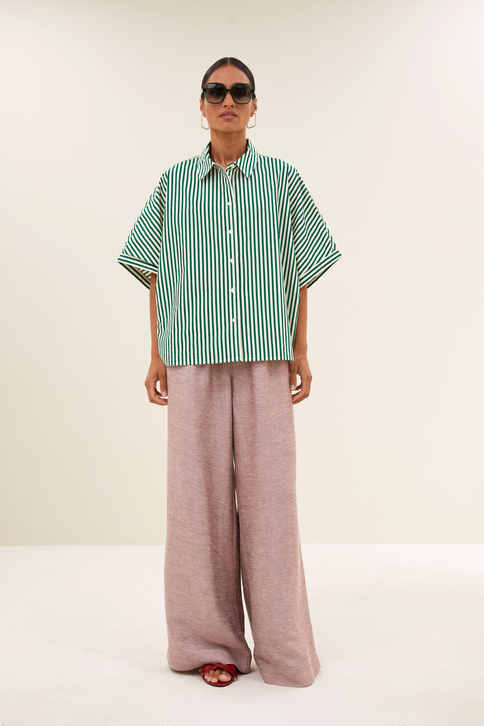 sunny stripe blouse | evergreen stripe