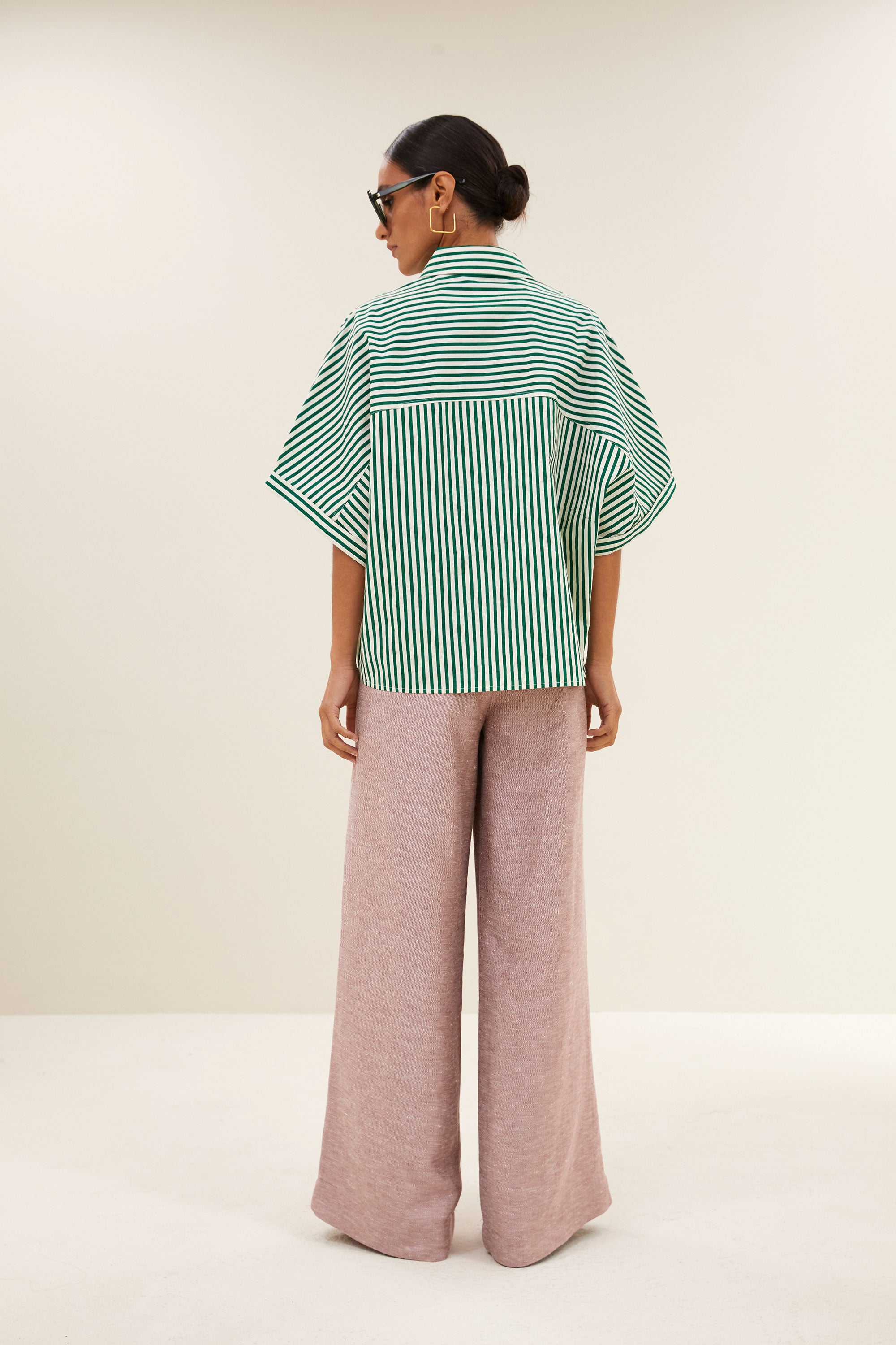 sunny stripe blouse | evergreen stripe