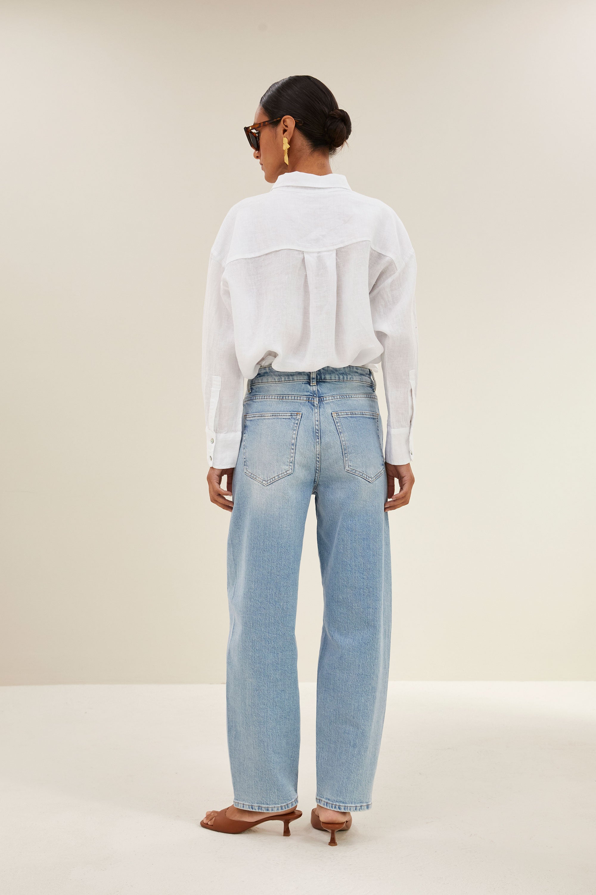 nima linen blouse | bright white