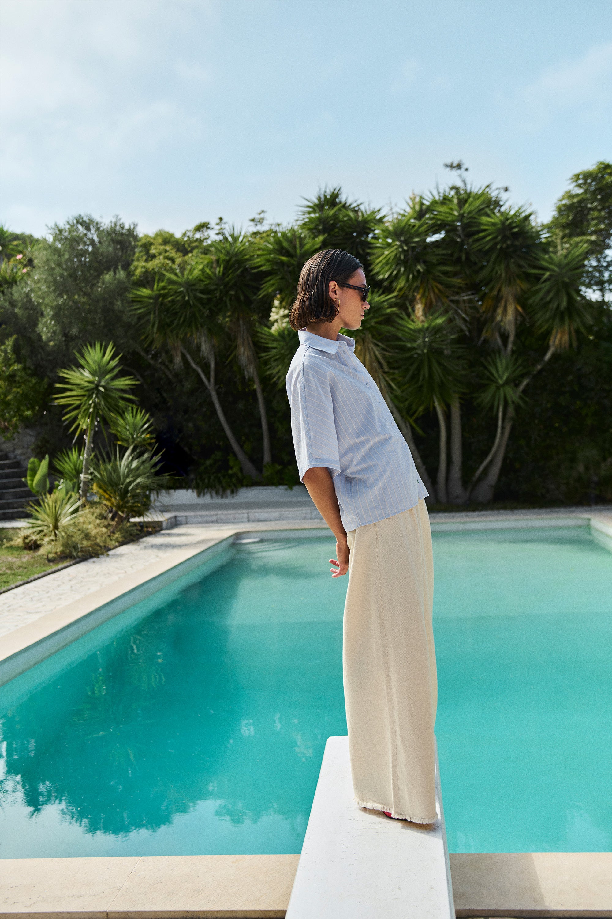 sunny stripe blouse | sintra blue stripe