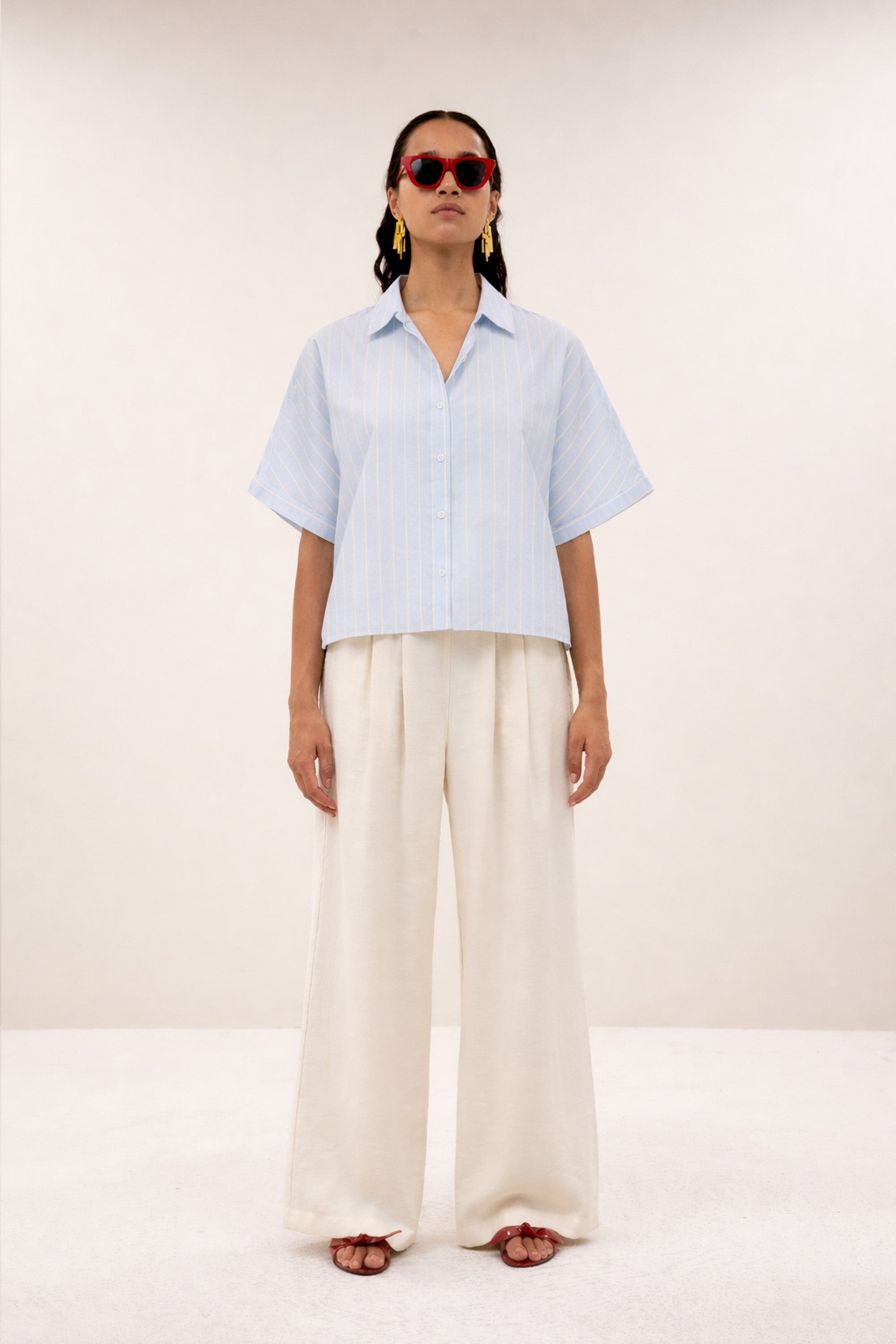 sunny stripe blouse | sintra blue stripe