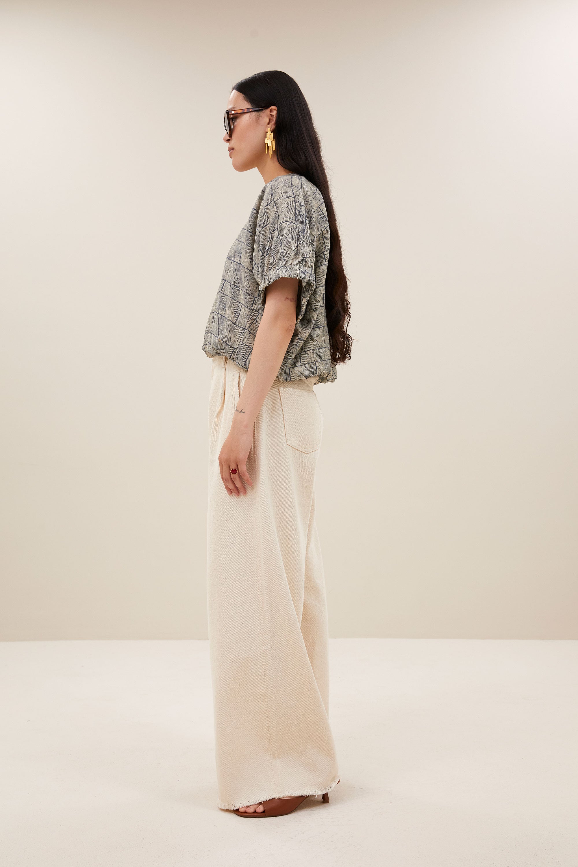 lux grain jeans | raw white