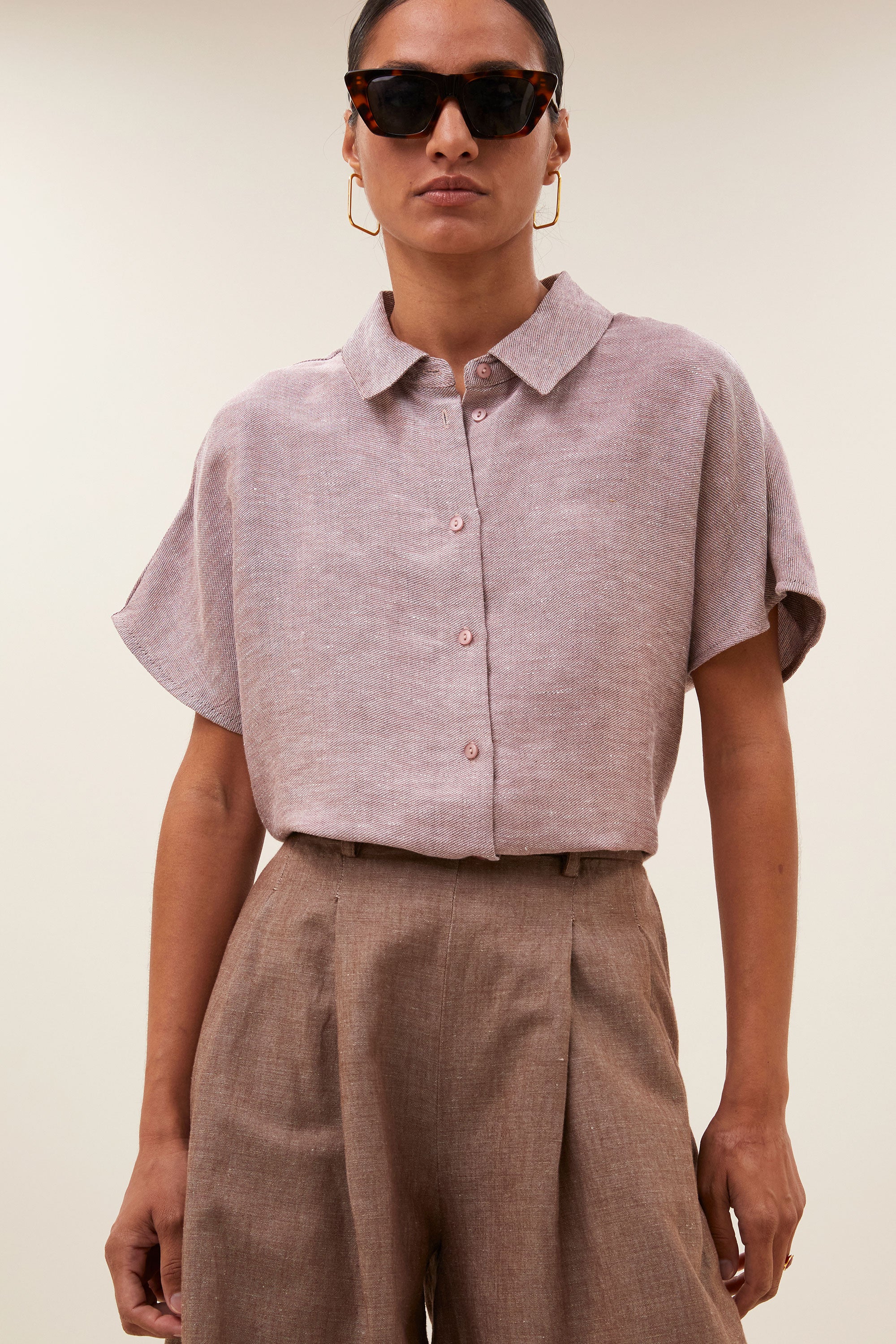 barley gloss blouse | mellow rose