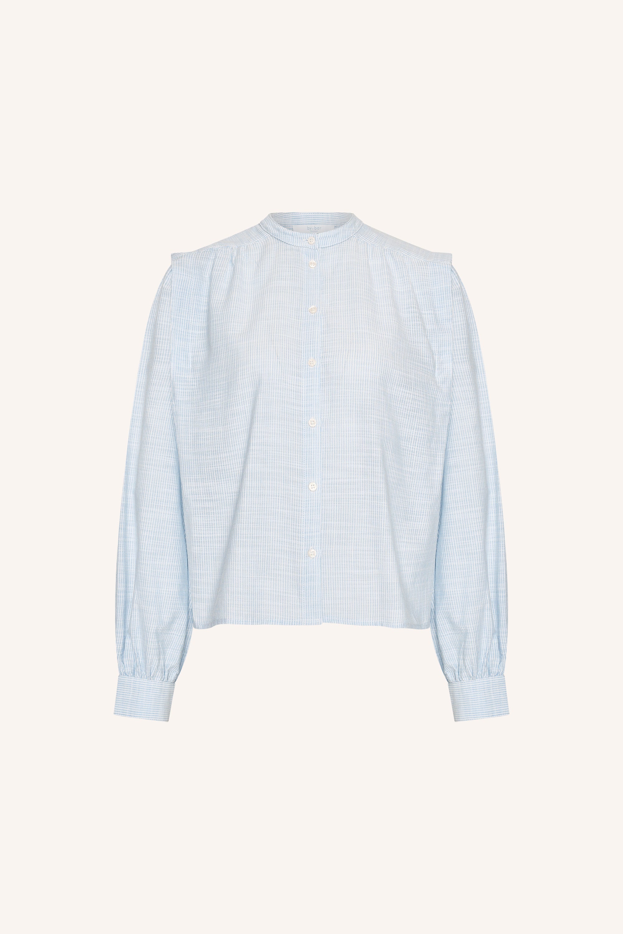 soof slub stripe blouse | light blue stripe