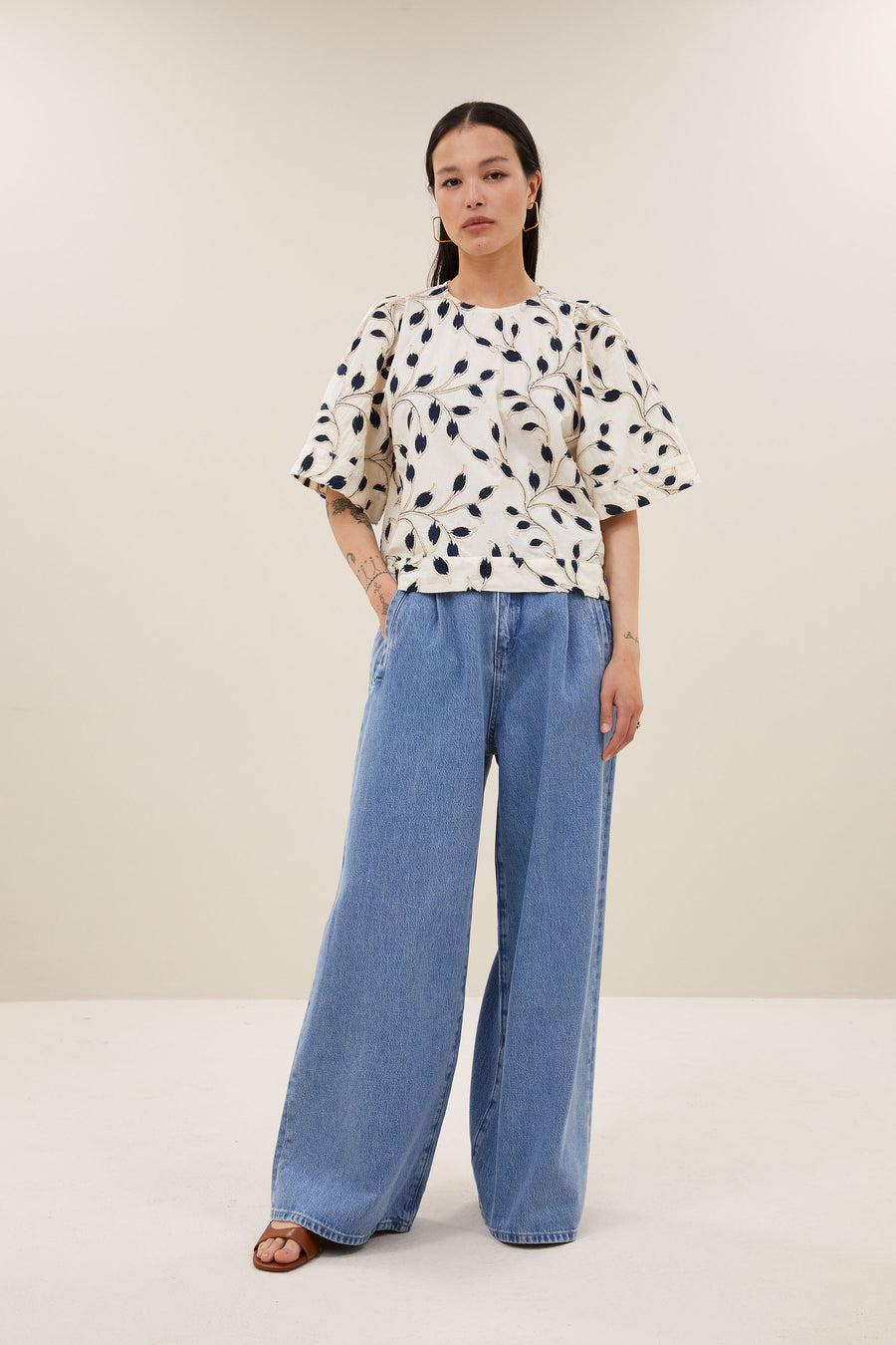 olivia botanic blouse | midnight