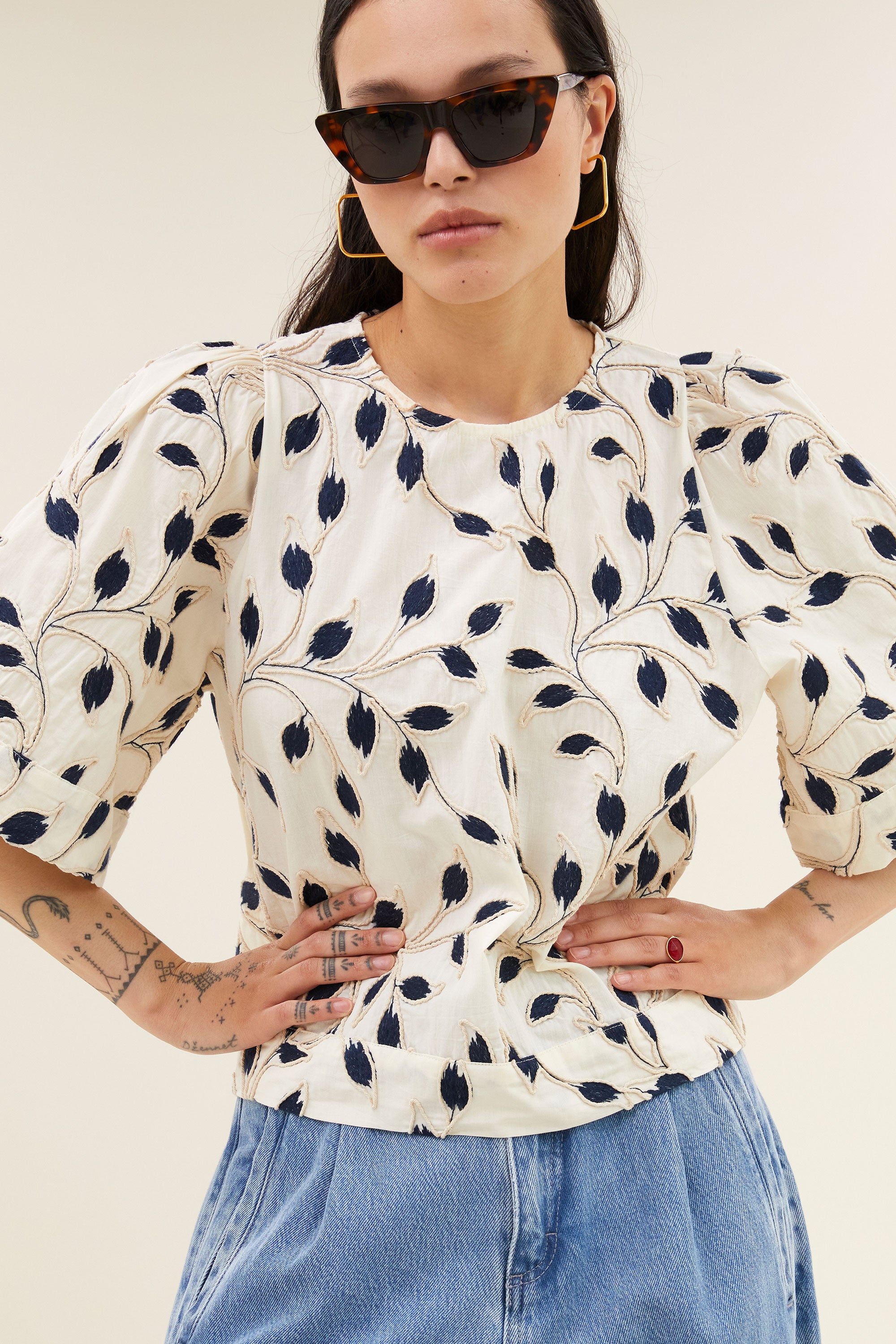 olivia botanic blouse | midnight