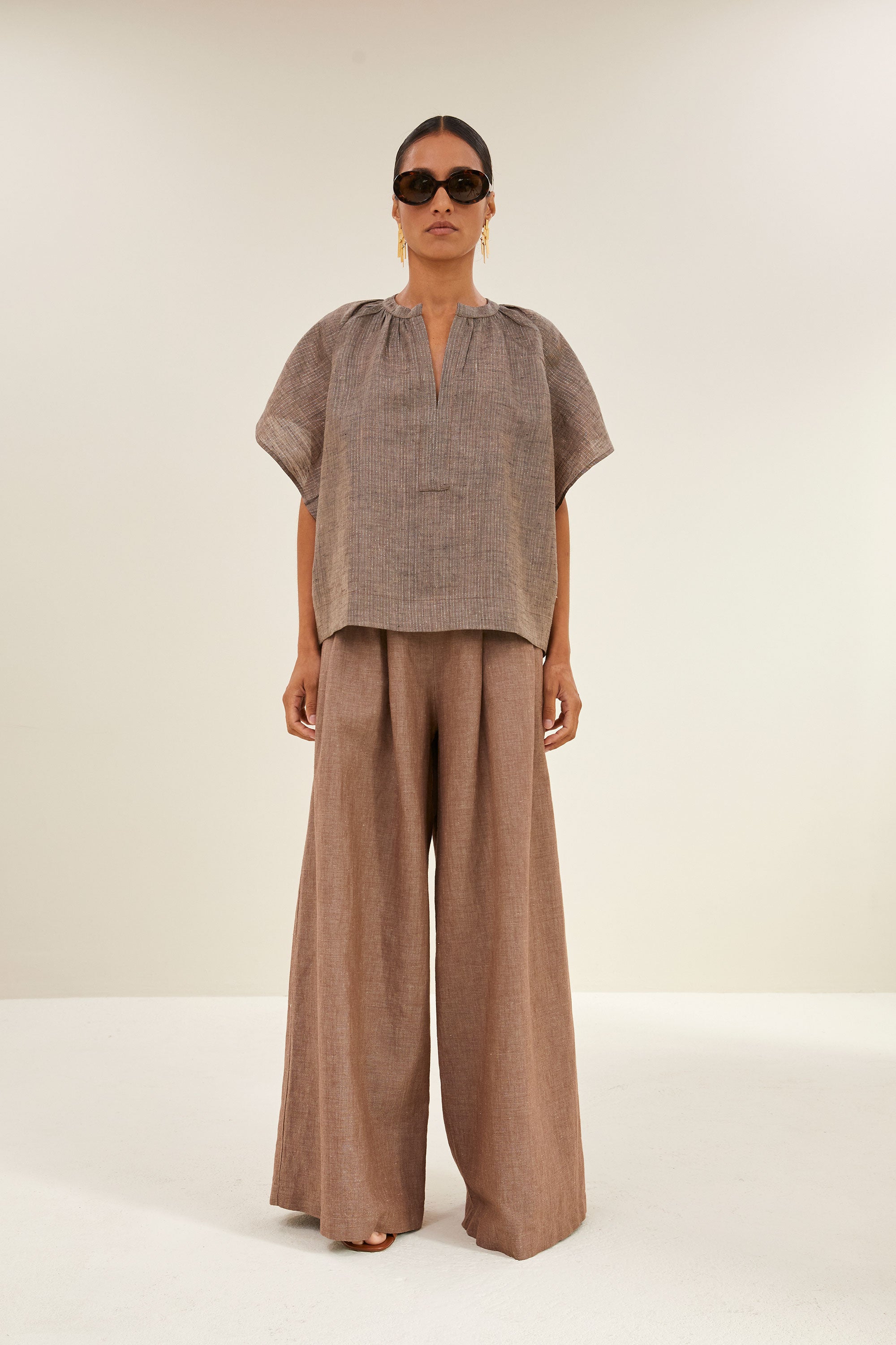 vina lurex blouse | iced coffee