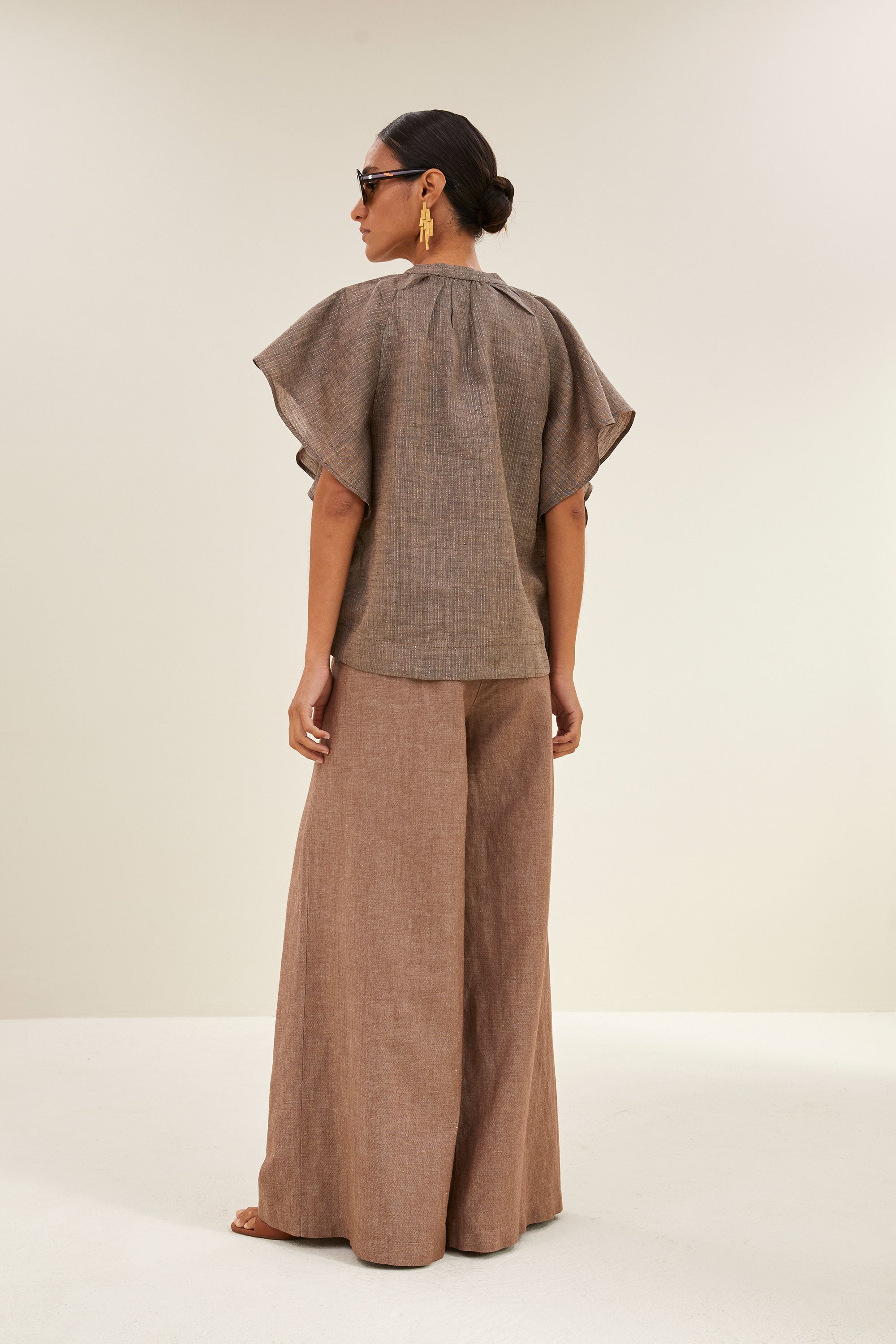 vina lurex blouse | iced coffee