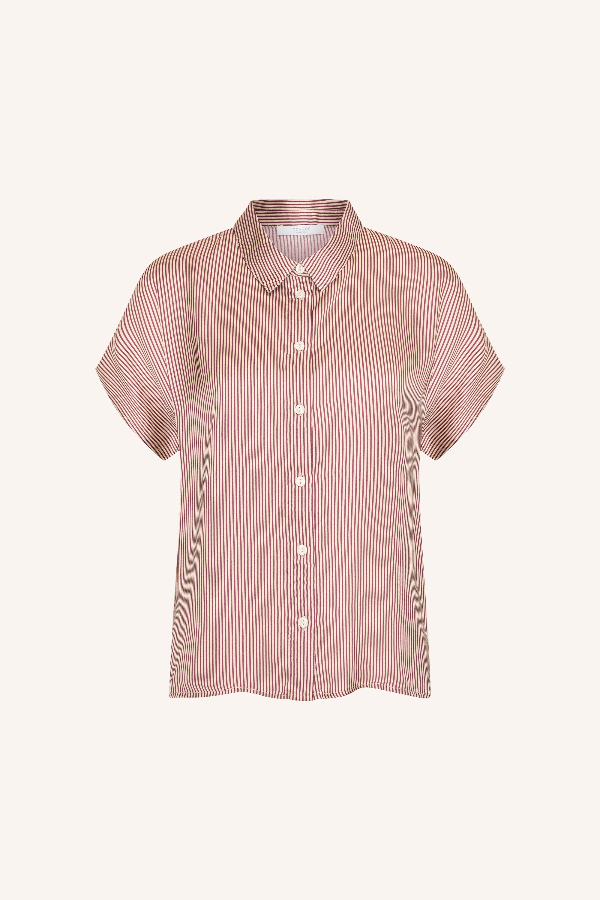 karly viscose stripe blouse | wine stripe