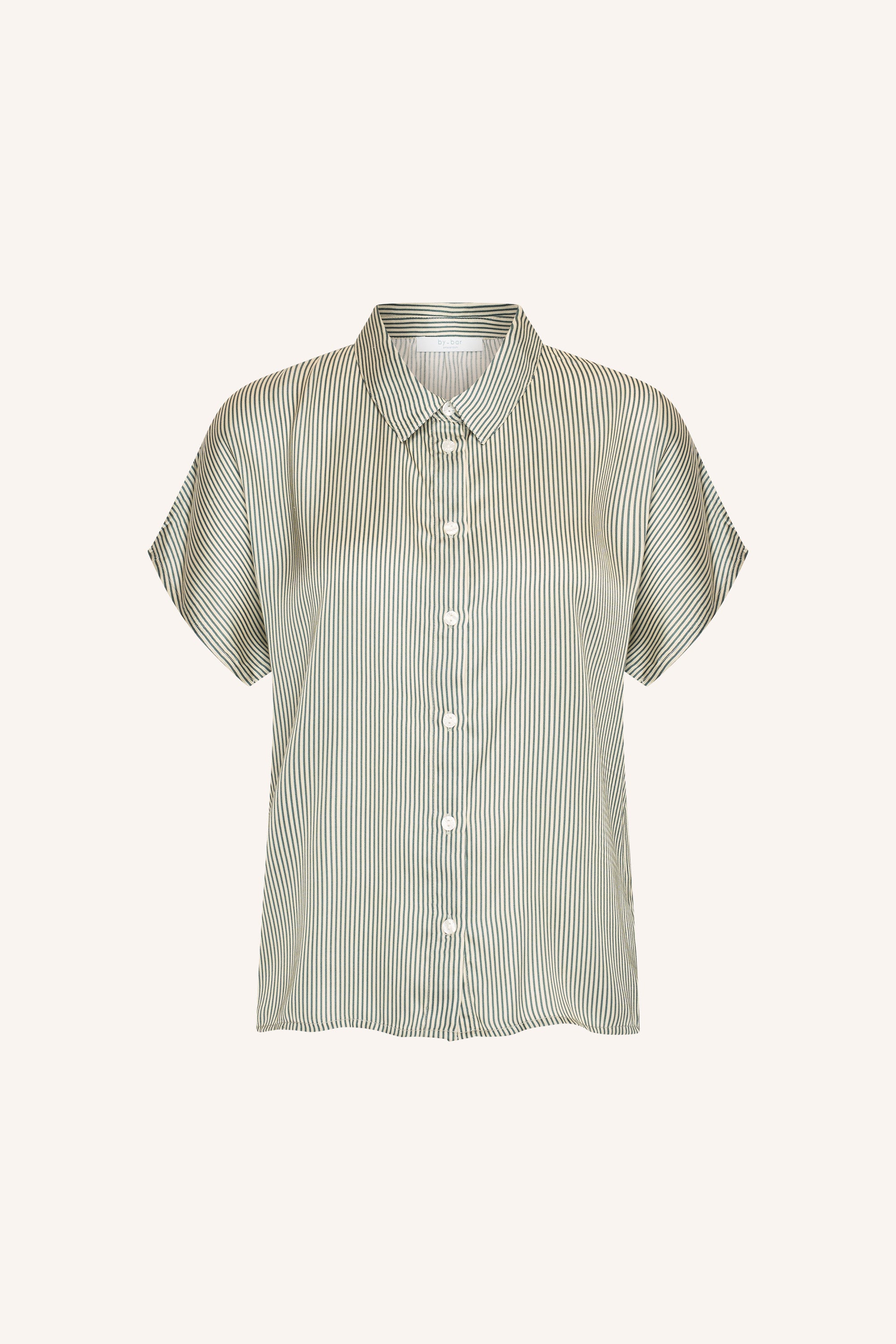 karly viscose stripe blouse | green stripe