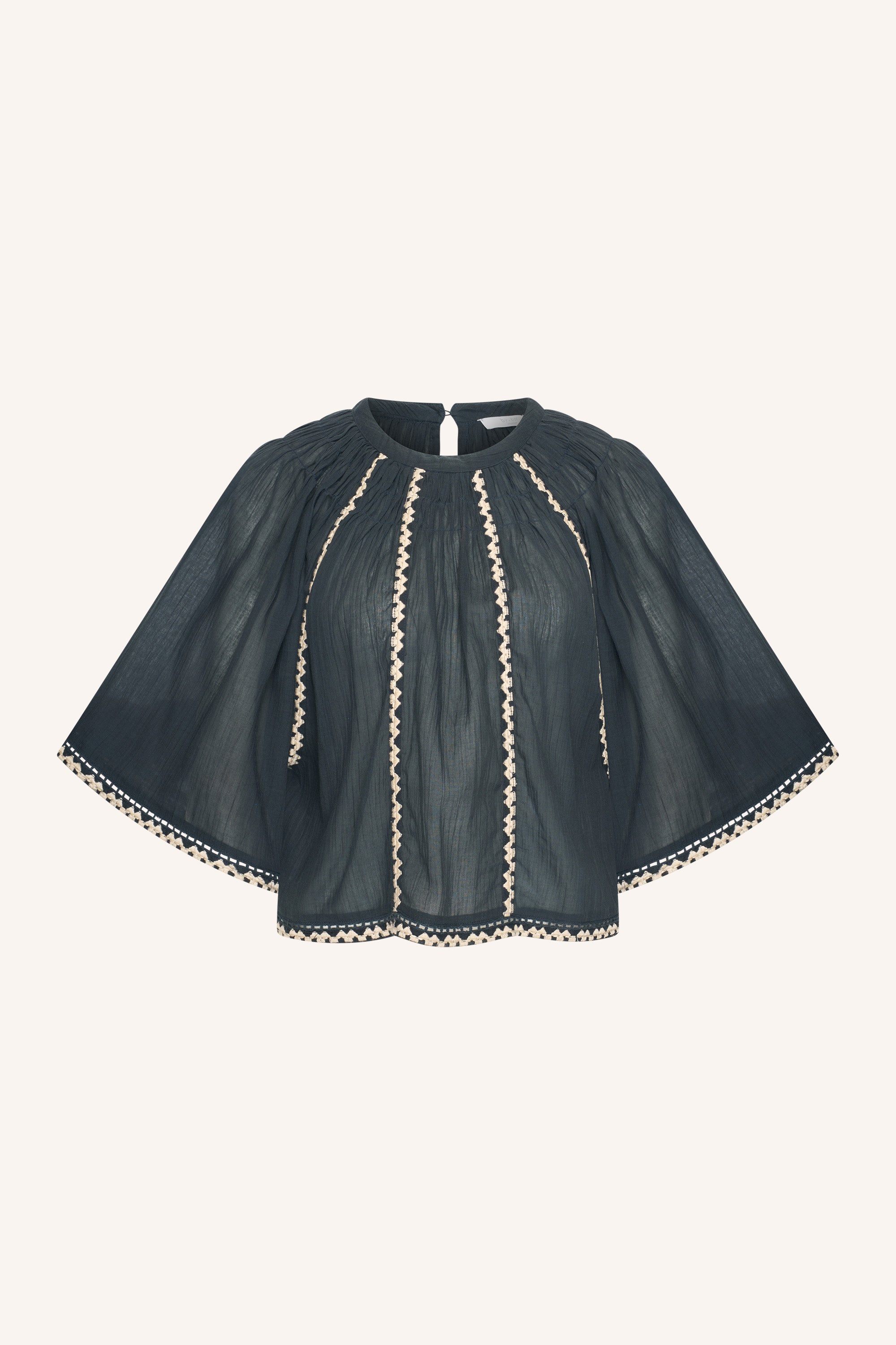 emmi embroidery blouse | charcoal