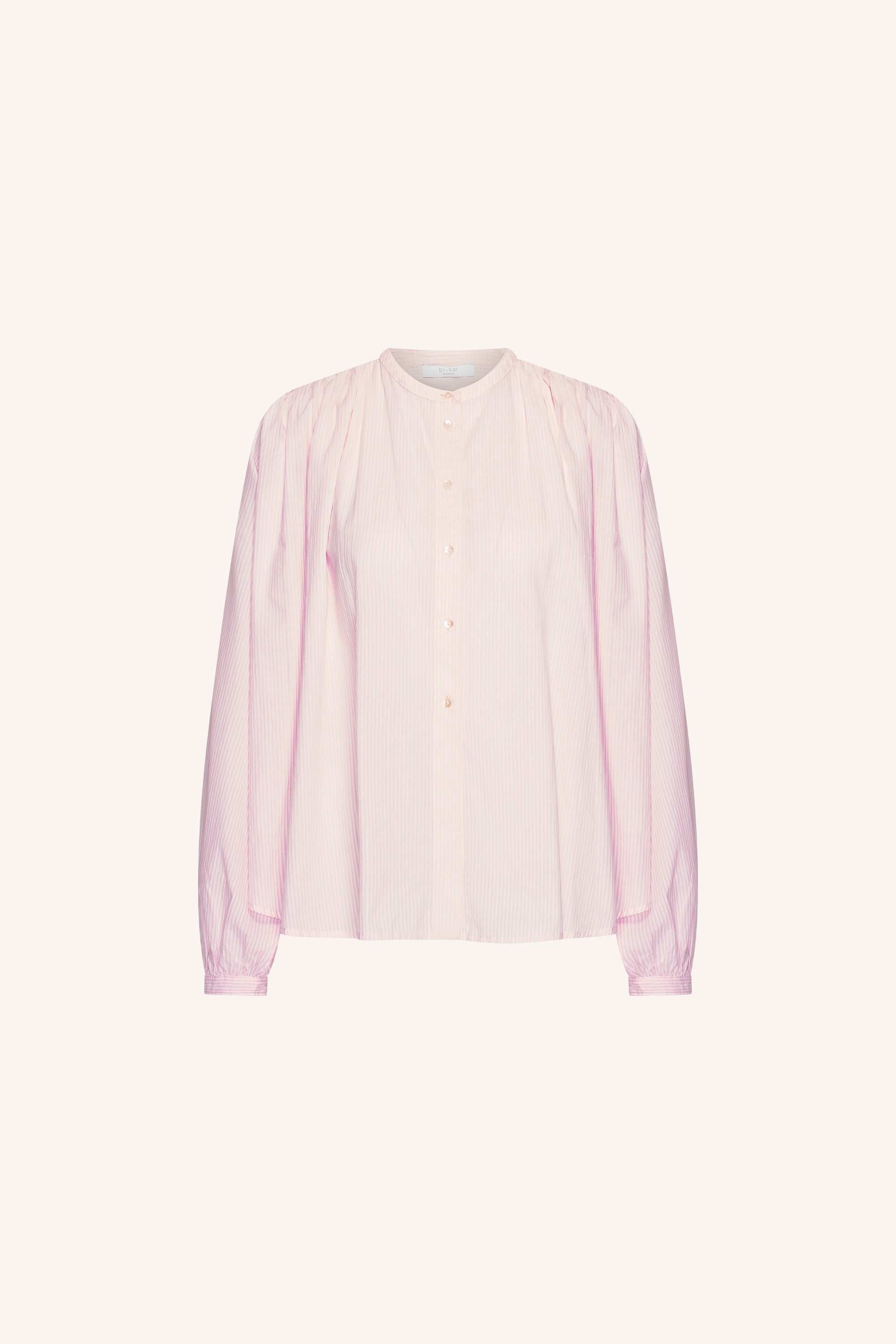 nyka pinstripe blouse | pink pin stripe