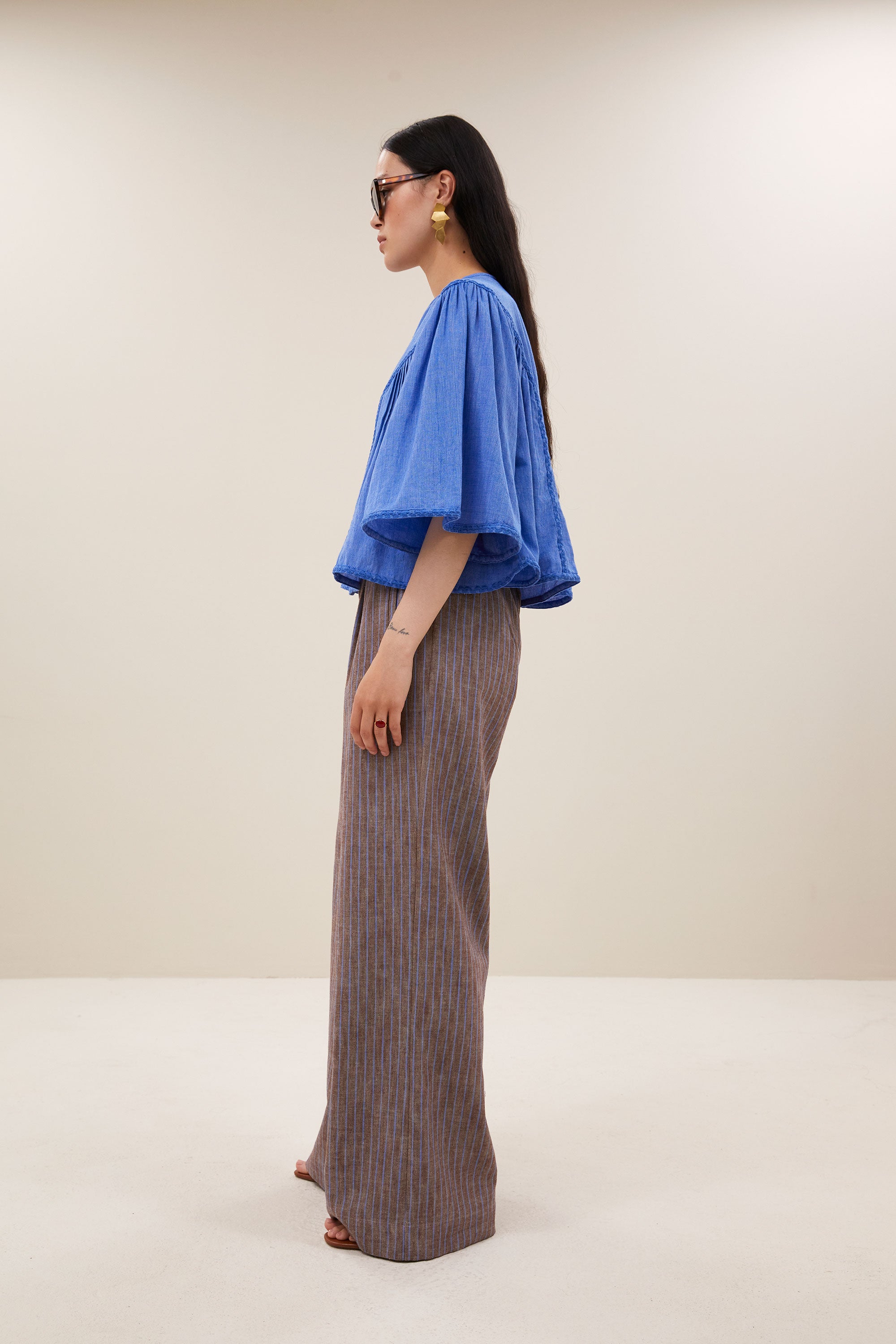 davin athia blouse | sapphire blue