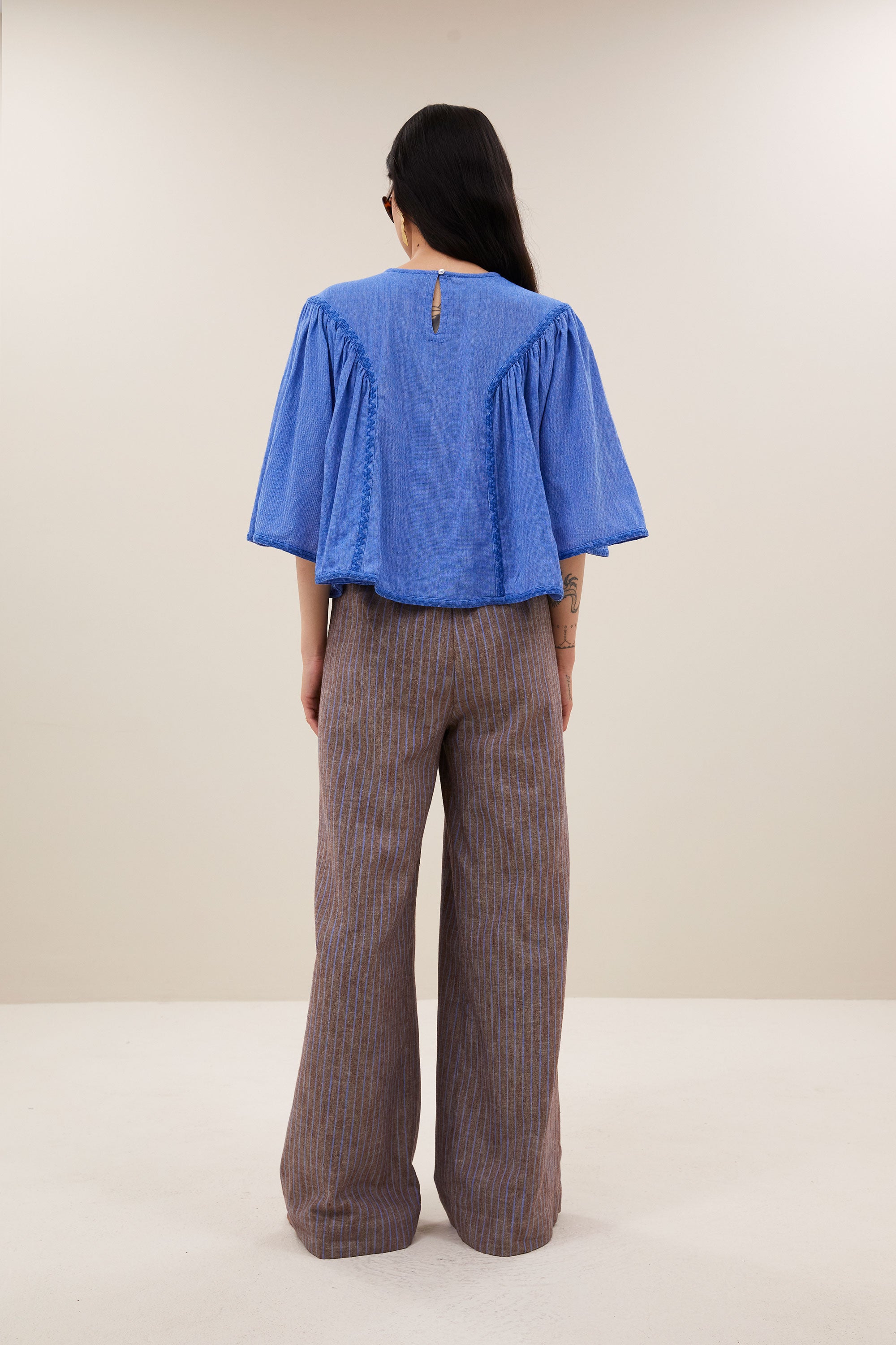 davin athia blouse | sapphire blue