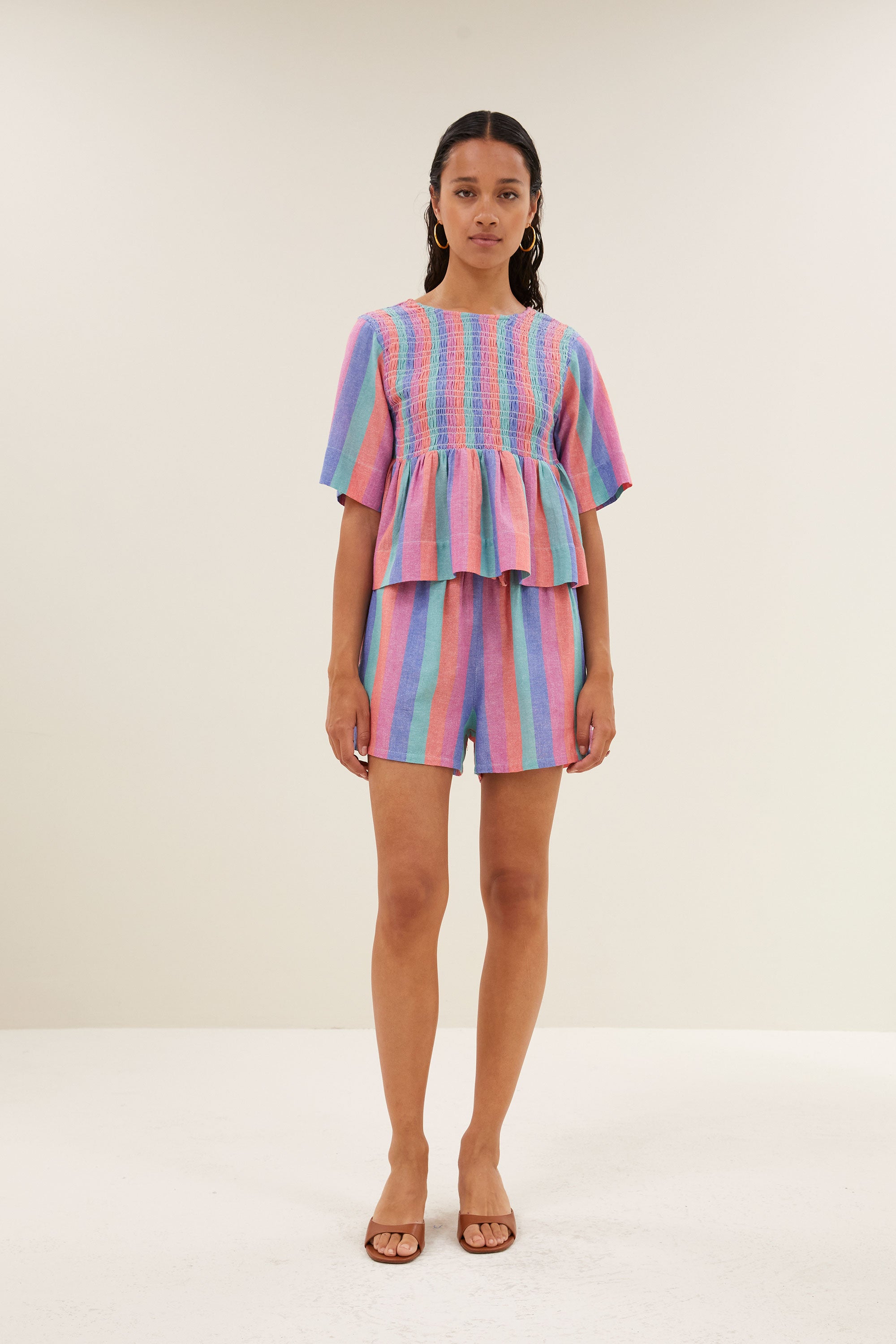 runa rainbow top | rainbow stripe