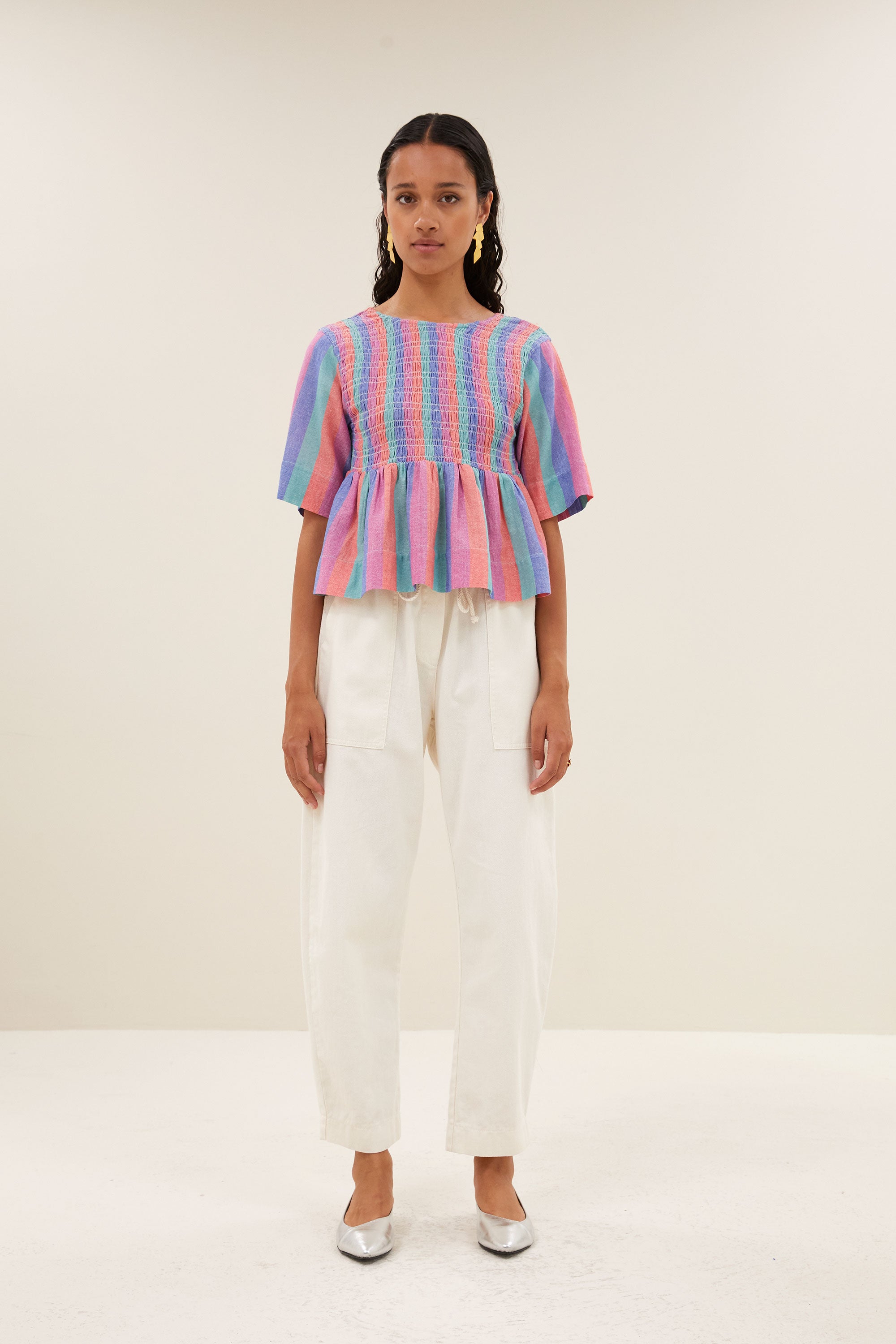 runa rainbow top | rainbow stripe