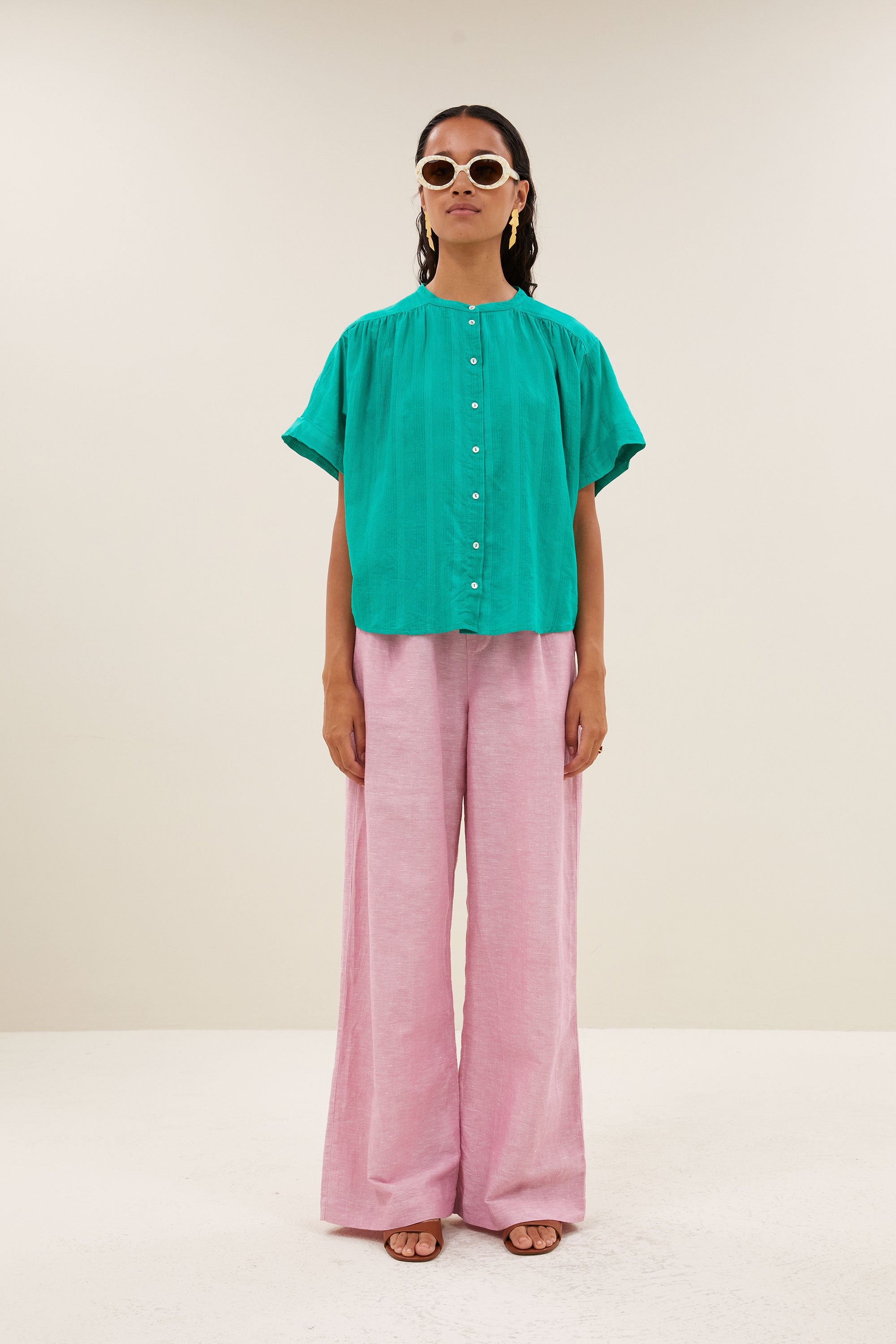 alex dobby blouse | lucky green