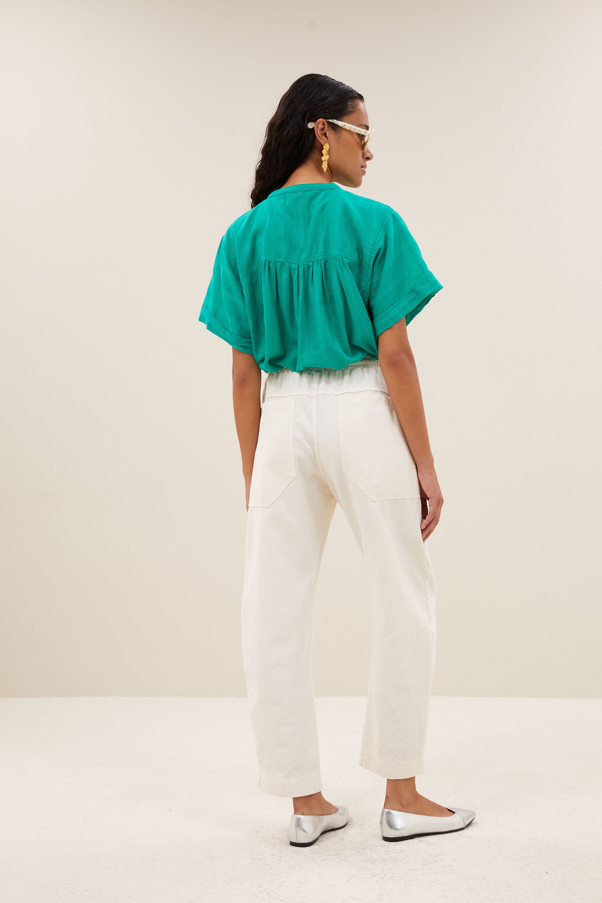 alex dobby blouse | lucky green