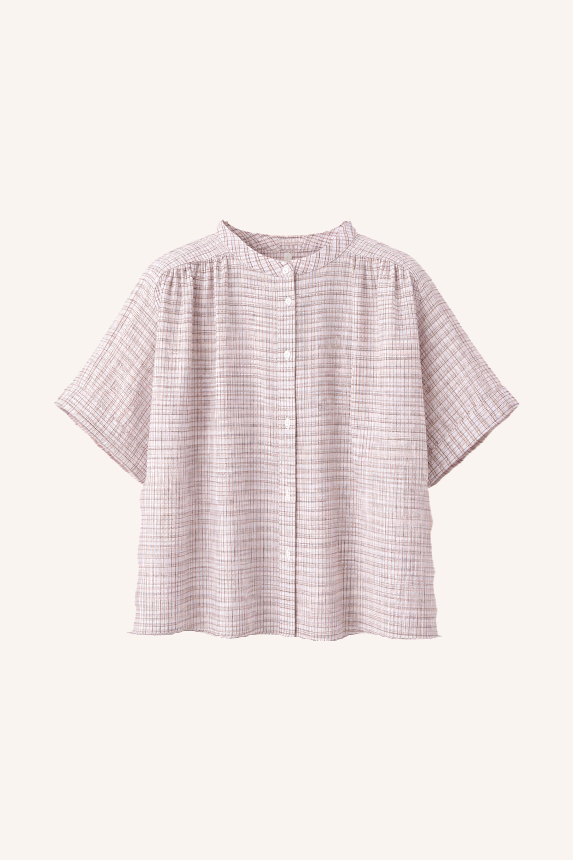 alex check blouse | white small check