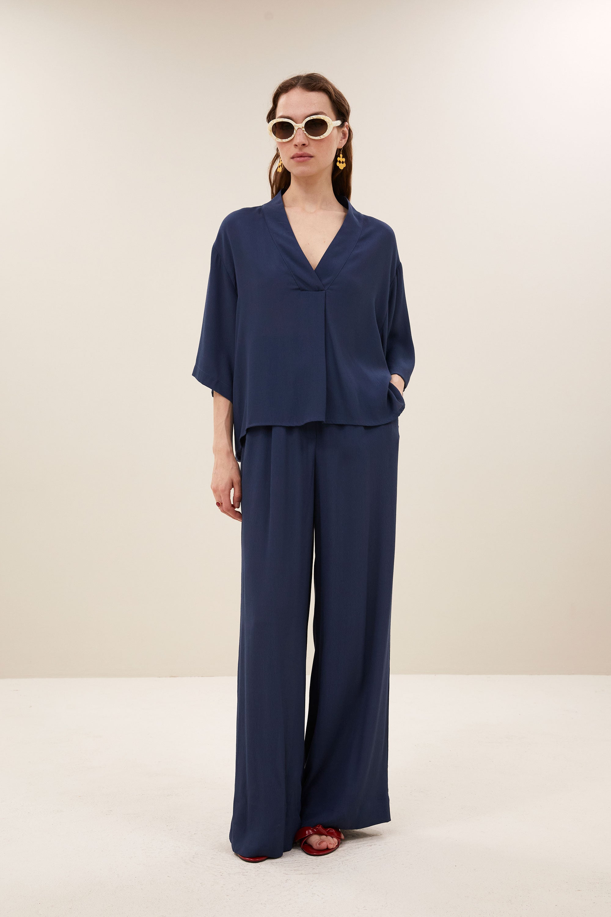owen viscose blouse | winter blue